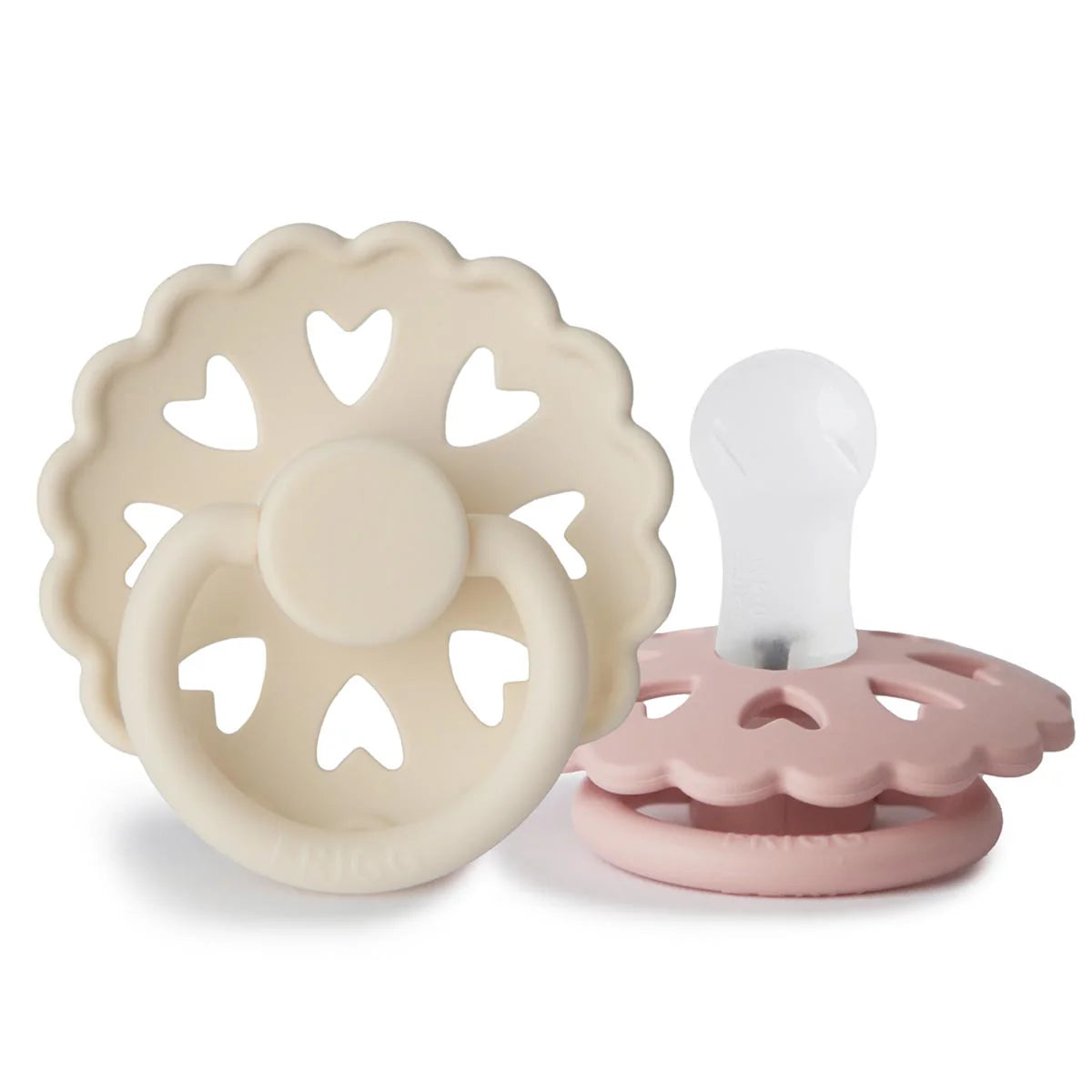 Frigg Fairytale Pacifier 2 Pack Silicone Cream and Blush - Tiny Tots Baby Store 