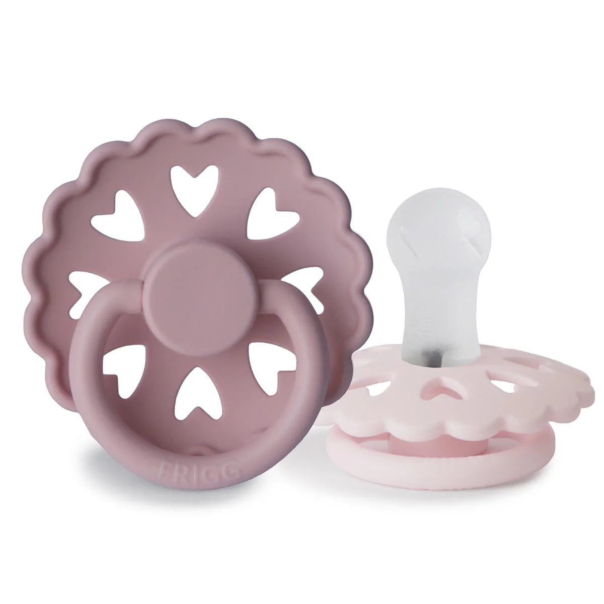 Frigg Fairytale Pacifier 2 Pack Silicone Twilight Mauve and White Lilac - Tiny Tots Baby Store 