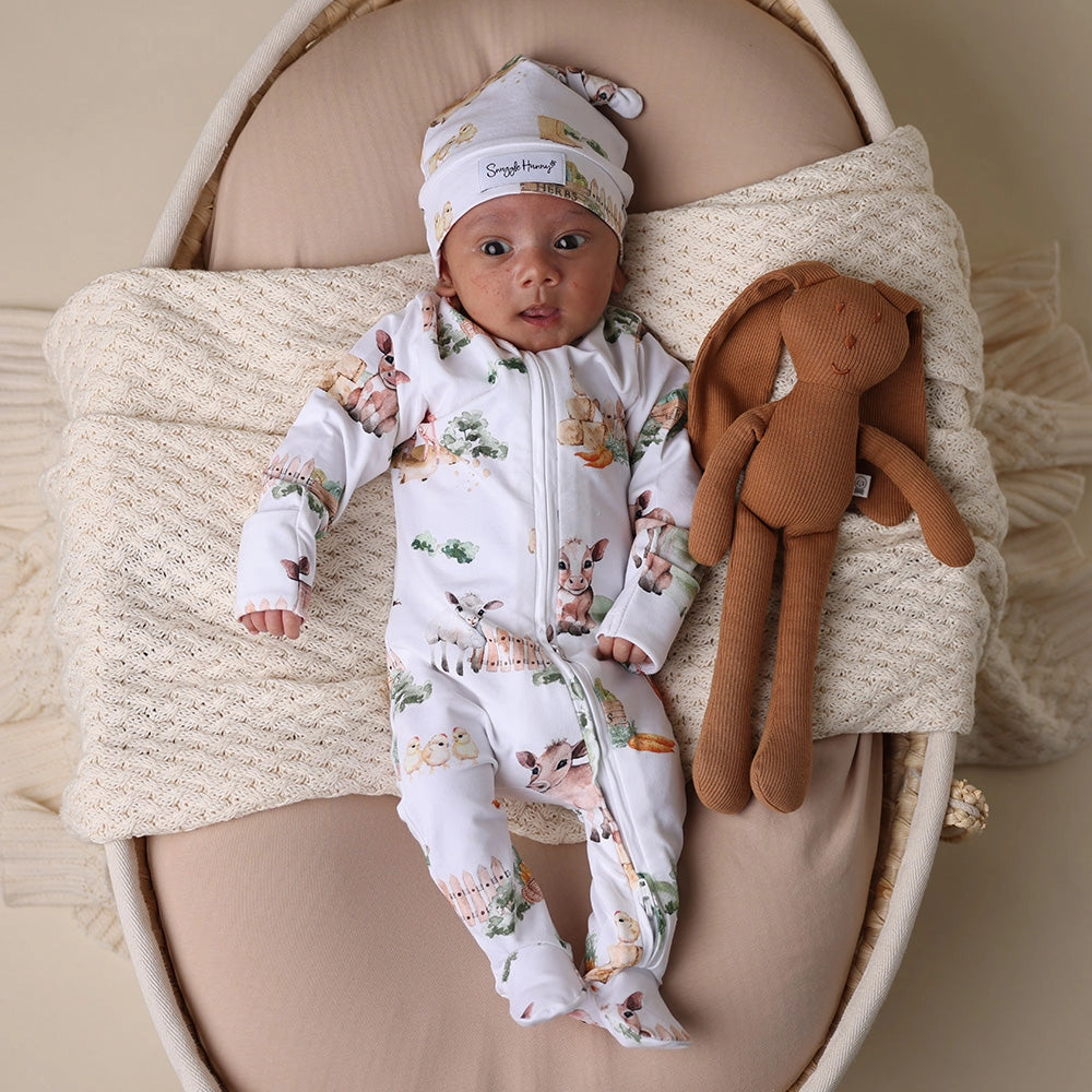 Snuggle Hunny Farm Organic Snuggle Sleepsuit Zip Footie - Tiny Tots Baby Store 