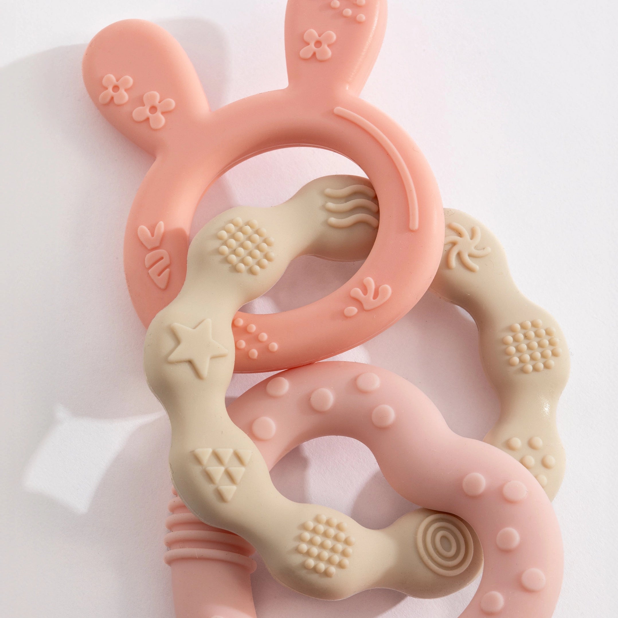 Living Textiles Silicone Bunny Teether - Pink