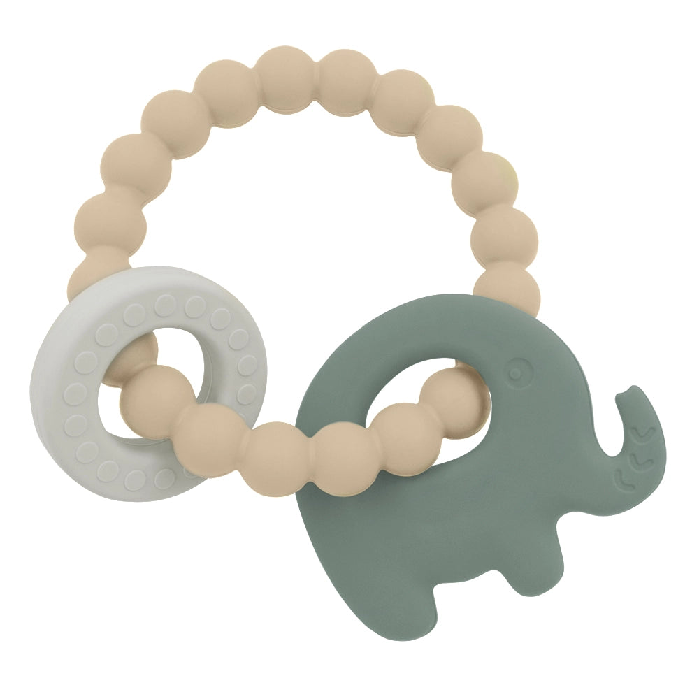 Living Textiles Silicone Elephant Teether - Sage