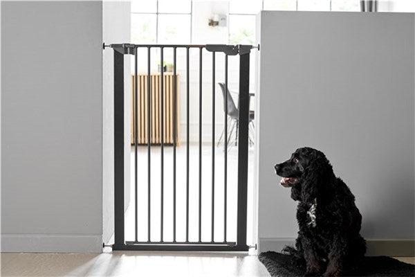 DogSpace BONNIE extra tall Pet gate metal gate BLACK - Tiny Tots Baby Store 