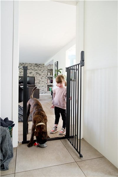 DogSpace BONNIE extra tall Pet gate metal gate BLACK - Tiny Tots Baby Store 