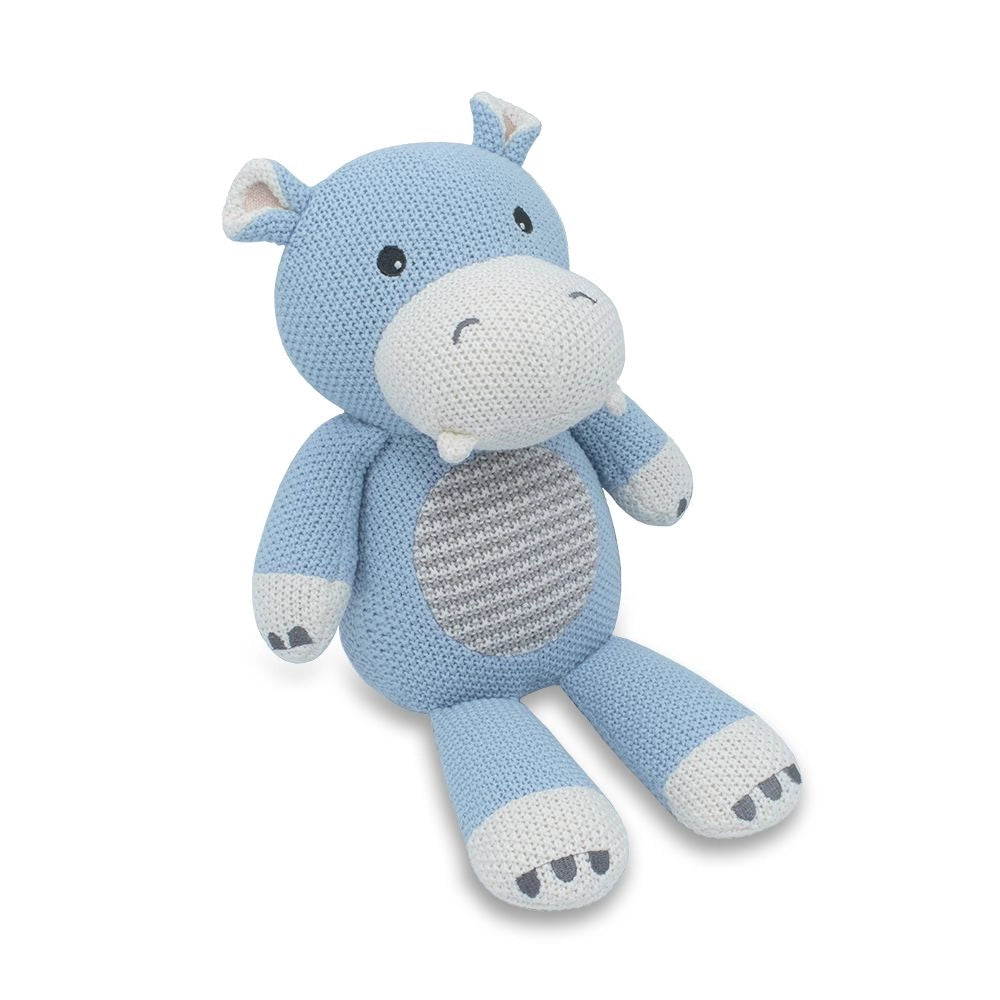 Living Textiles Henry the Hippo Knitted Toy - Tiny Tots Baby Store 