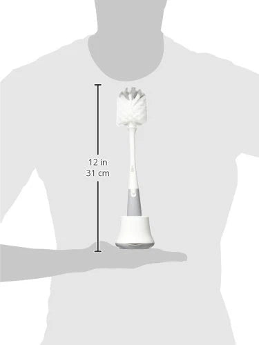 OXO Tot Bottle Brush with Detail Cleaner & Stand - Gray - Tiny Tots Baby Store 