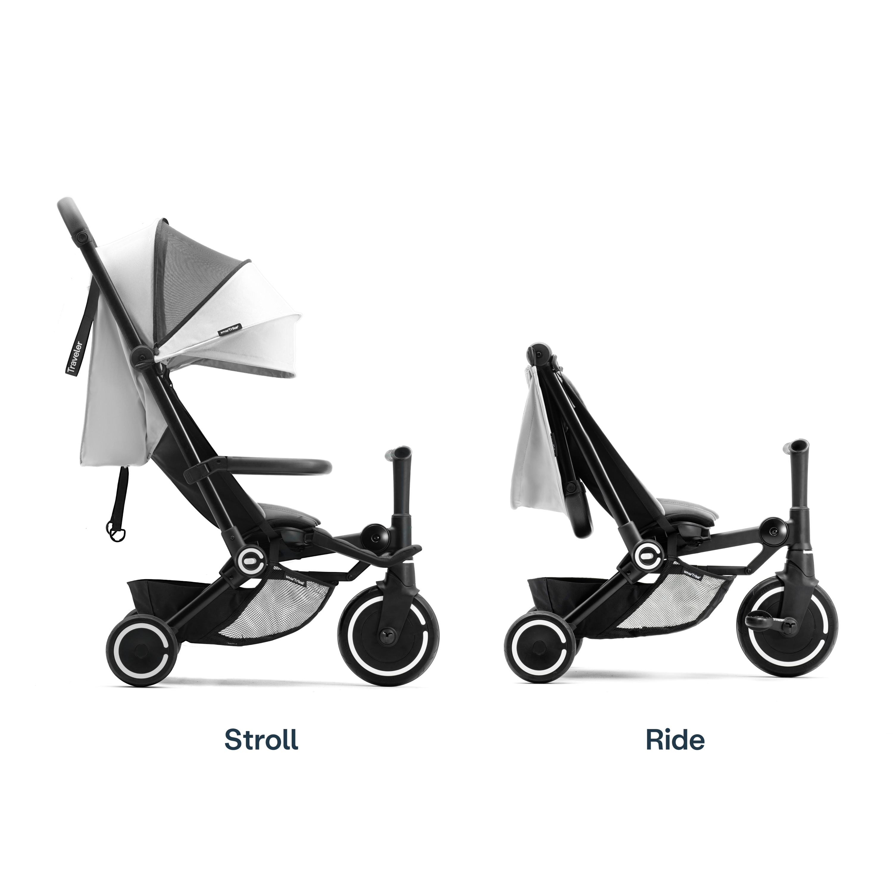 SmartTrike Traveler Stroller Off White - Tiny Tots Baby Store 