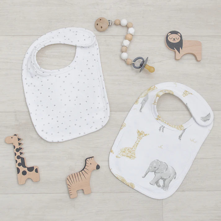 Living Textiles 2pk Bibs - Savana Babies - Tiny Tots Baby Store 