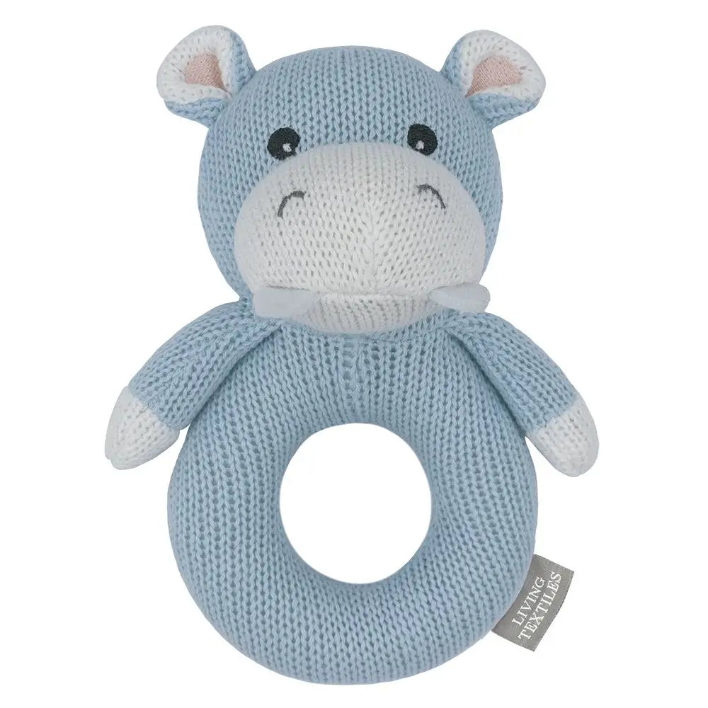 Living Textiles Henry the Hippo Knitted Rattle