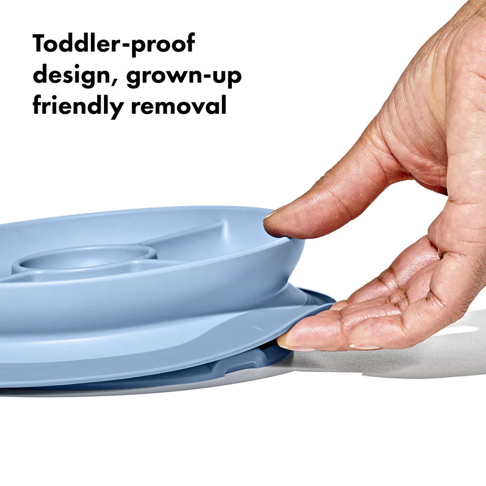 OXO Tot Stick & Stay Suction Divided Plate - Dusk - Tiny Tots Baby Store 