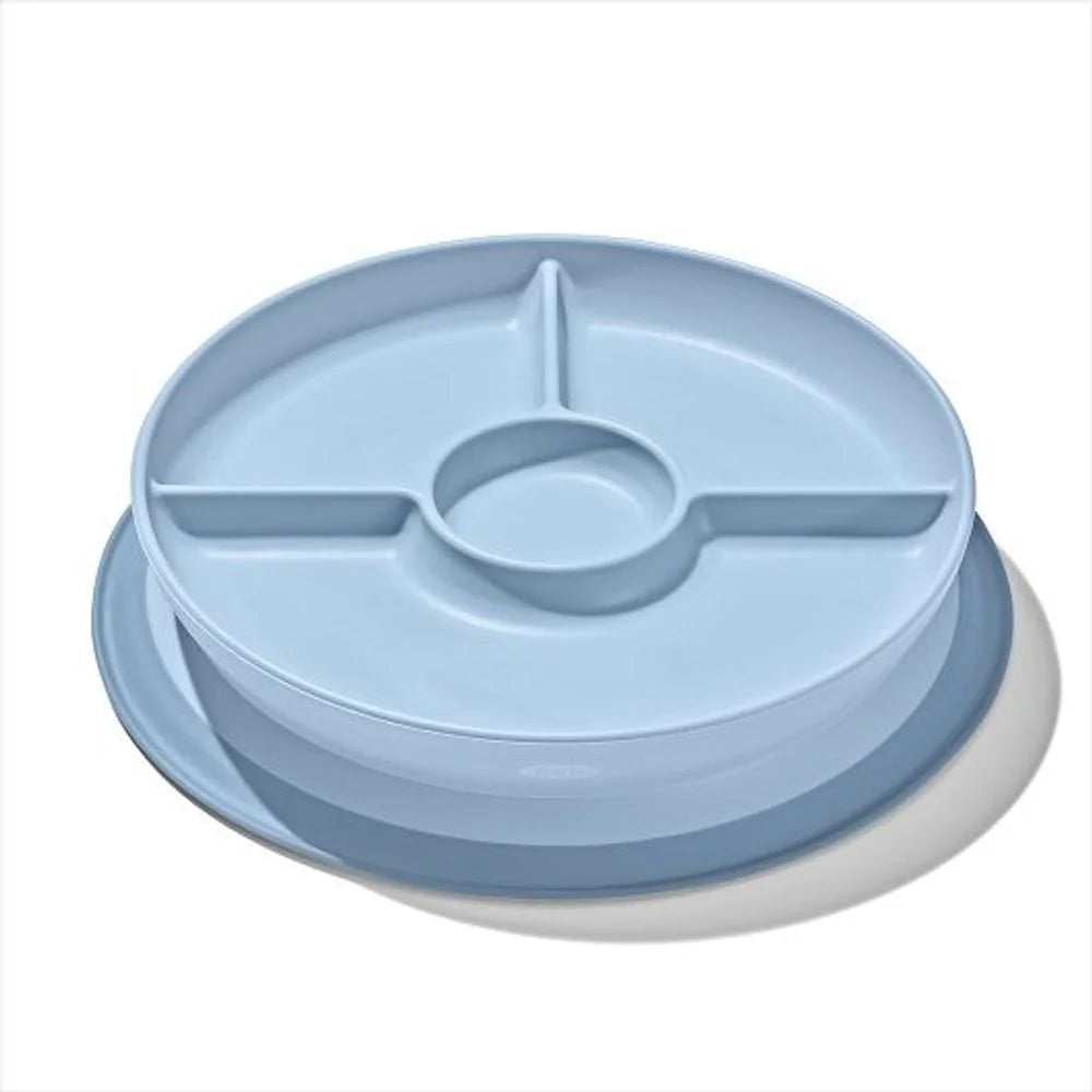 OXO Tot Stick & Stay Suction Divided Plate - Dusk - Tiny Tots Baby Store 