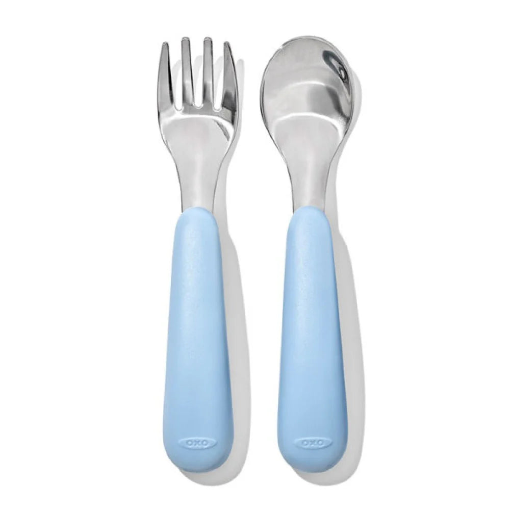 OXO Tot Fork & Spoon Set - Dusk - Tiny Tots Baby Store 