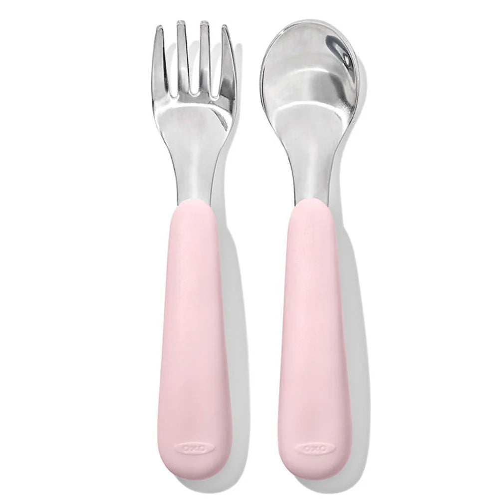 OXO Tot Fork & Spoon Set -Blossom - Tiny Tots Baby Store 