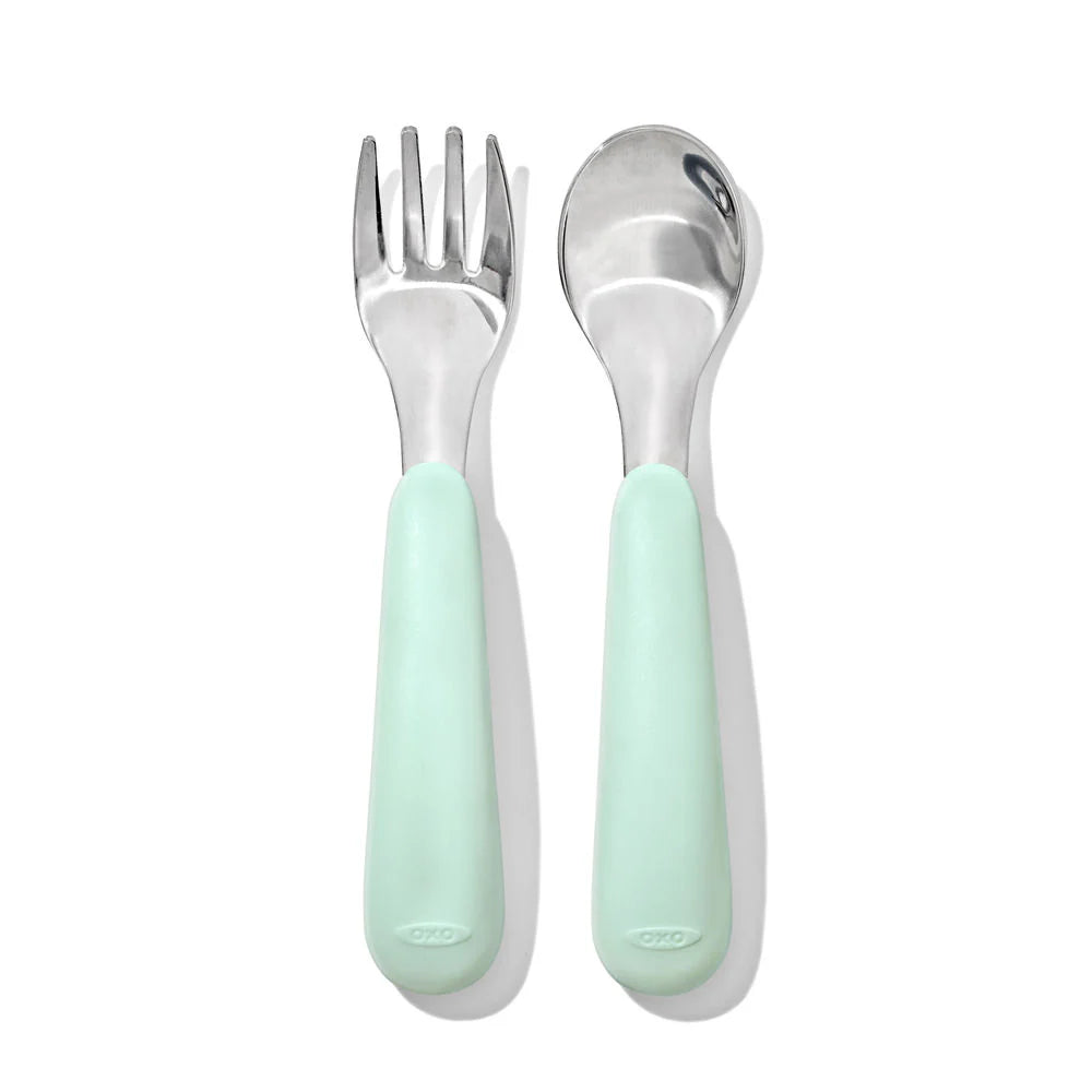 OXO Tot Fork & Spoon Set - Opal - Tiny Tots Baby Store 