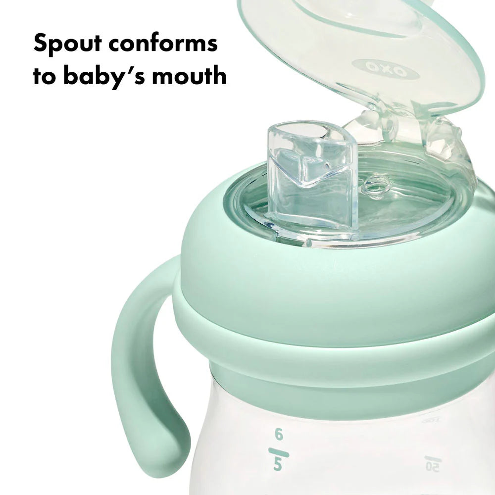 OXO Tot Transitions Soft Spout Sippy Cup With Removable Handles 6oz -Opal