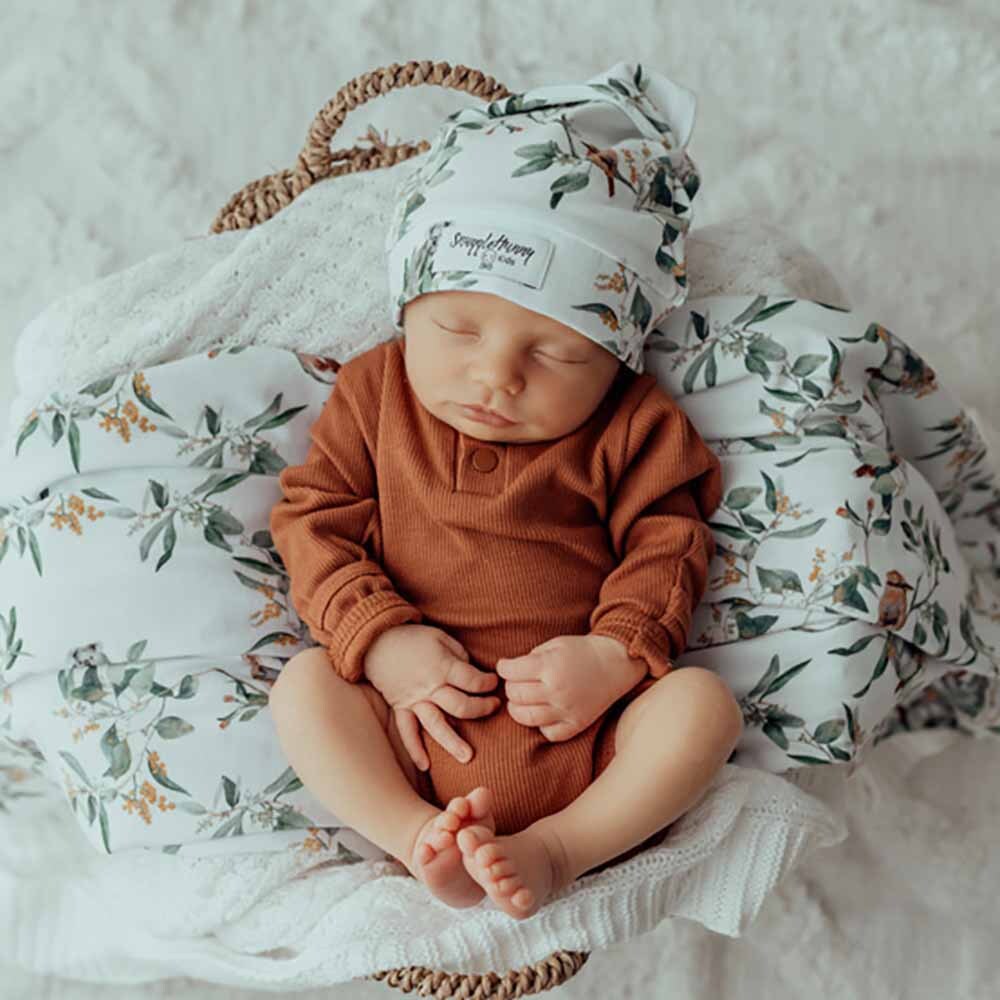 Eucalypt Baby Jersey Wrap & Beanie Set - Tiny Tots Baby Store 