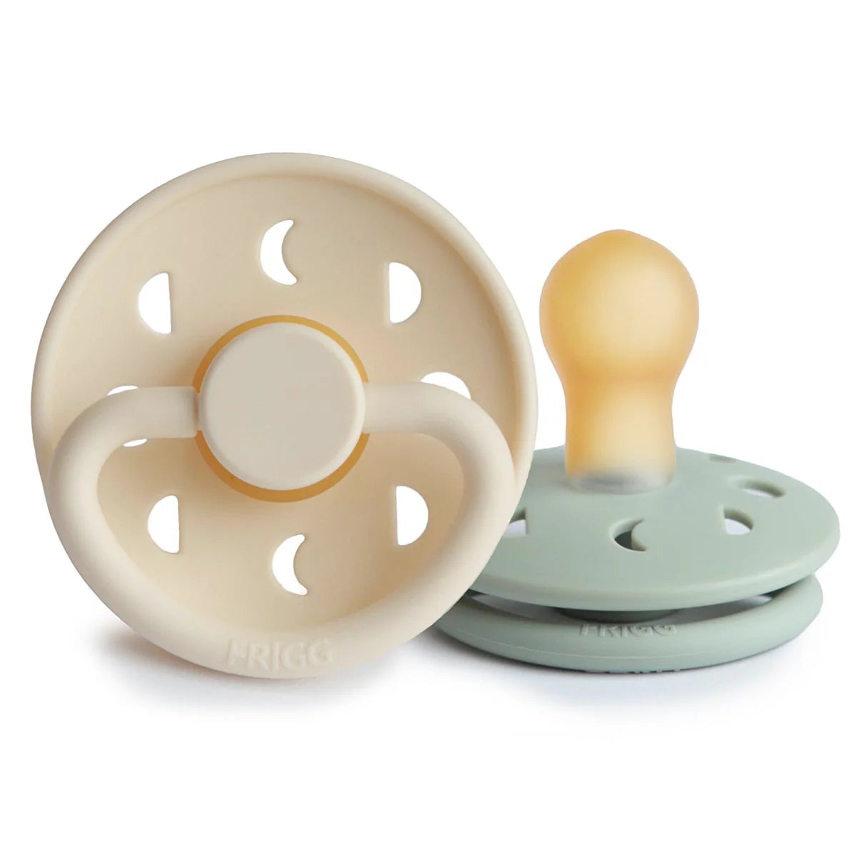 Frigg Moon Pacifier 2 Pack Latex Cream and Sage - Tiny Tots Baby Store 