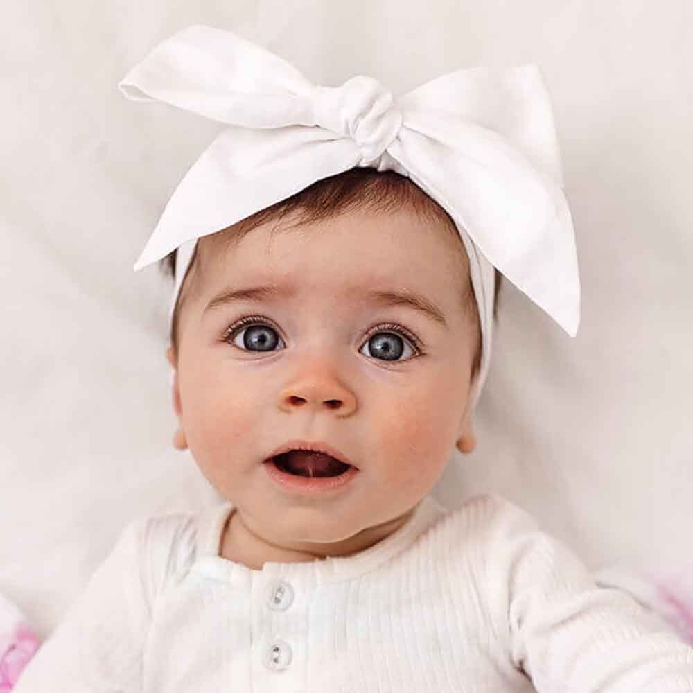 Snuggle Hunny White Pre-Tied Linen Bow - Baby & Toddler - Tiny Tots Baby Store 