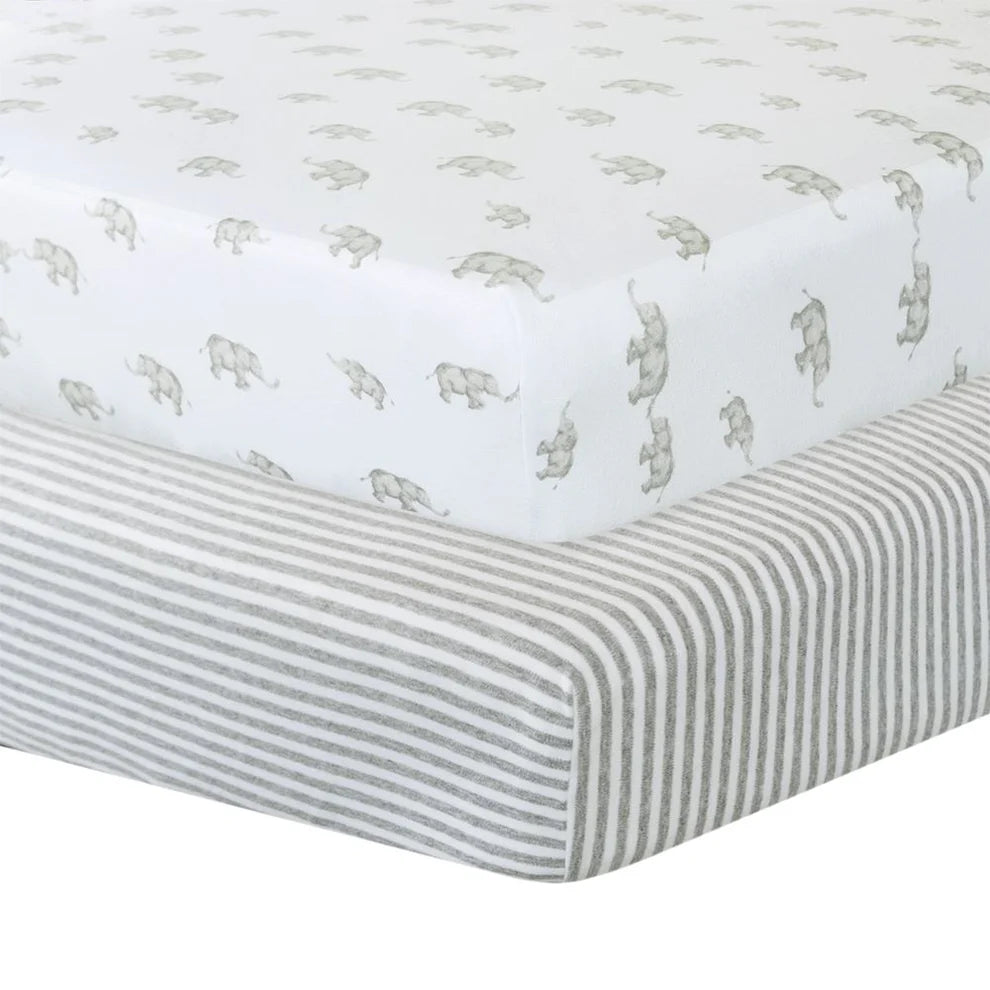 Living Textiles 2-pack Jersey Cot Fitted Sheet