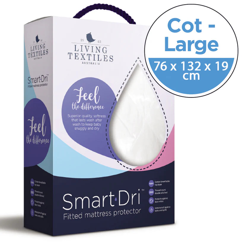 Smart-Dri Waterproof mattress protector-Cot (77x 135) - Tiny Tots Baby Store 