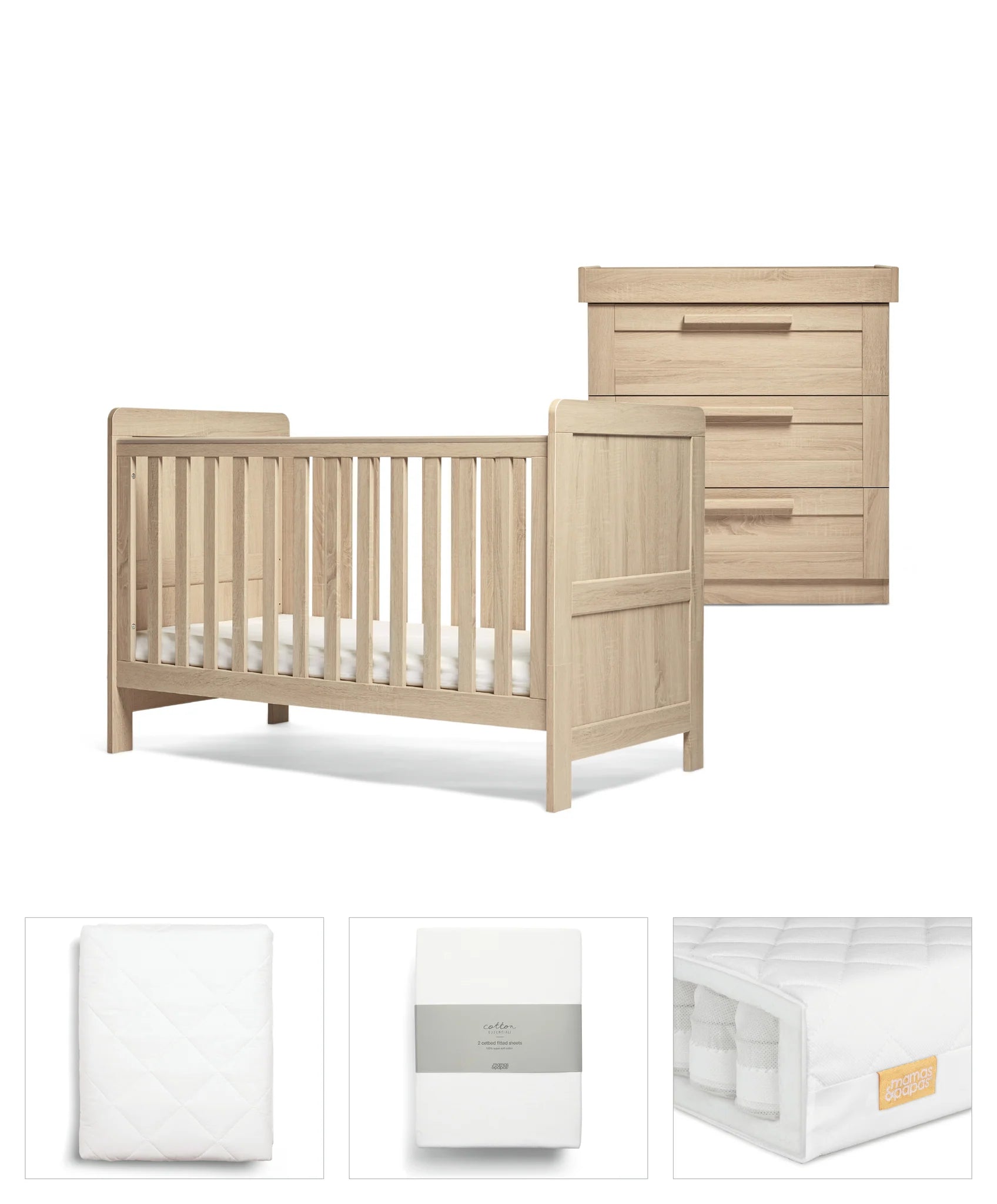 Mamas&Papas Atlas 5 Piece Set Light Oak(ETA Late Oct) - Tiny Tots Baby Store 