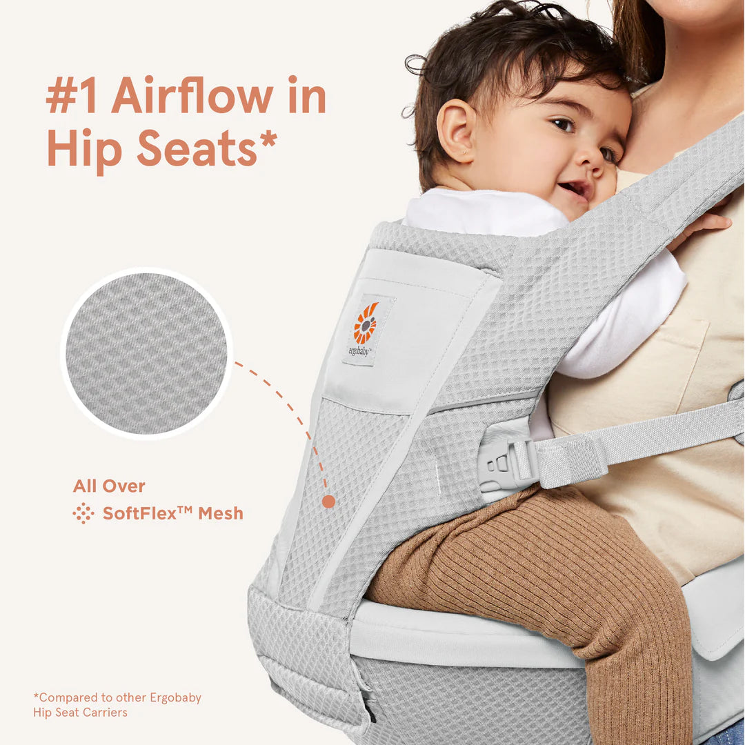 Ergobaby Alta Hip Seat Baby Carrier - Pearl Grey - Tiny Tots Baby Store 