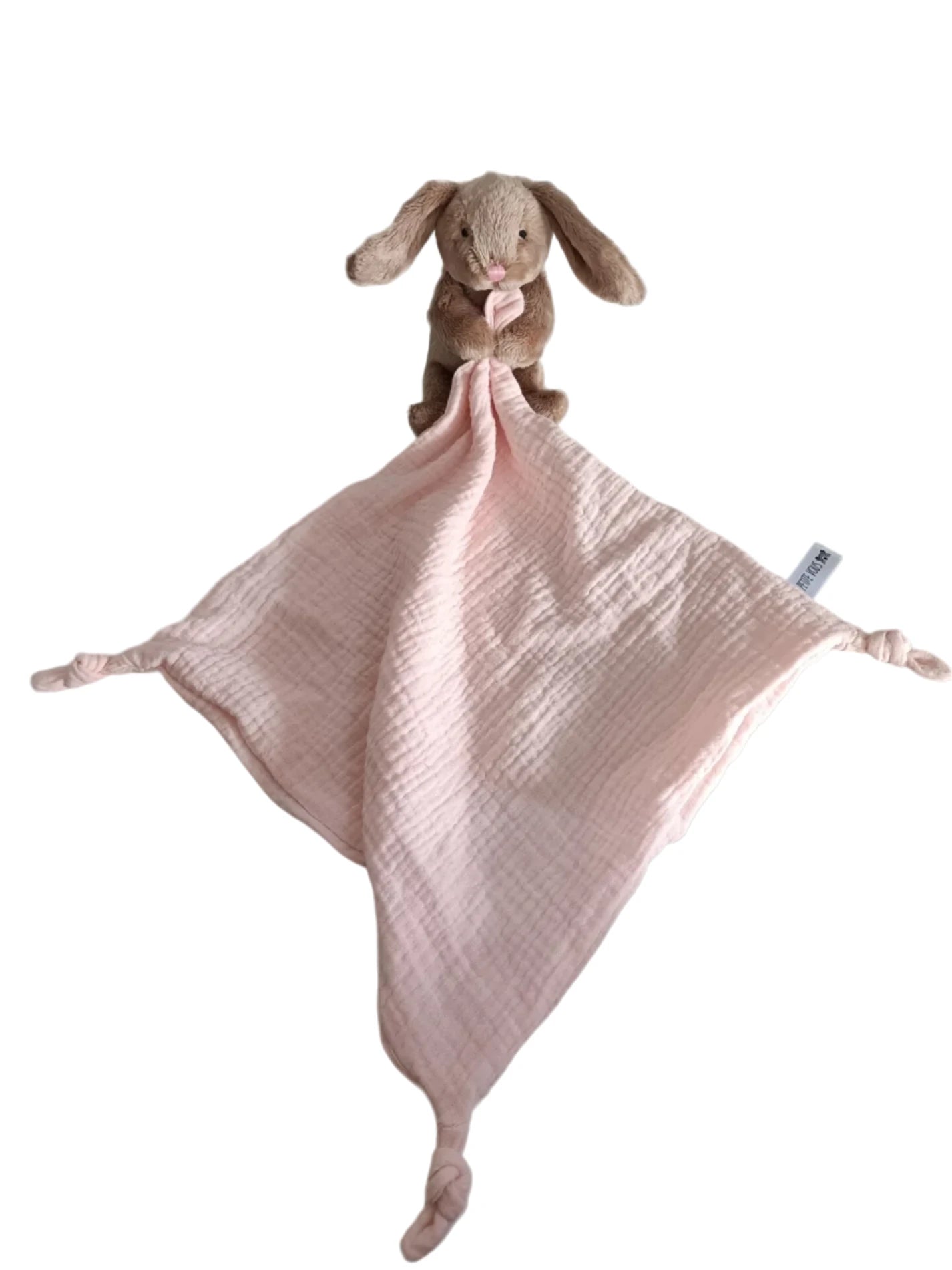 Petite Vous Bella the Bunny Baby Comforter-COOL Muslin pink blanket