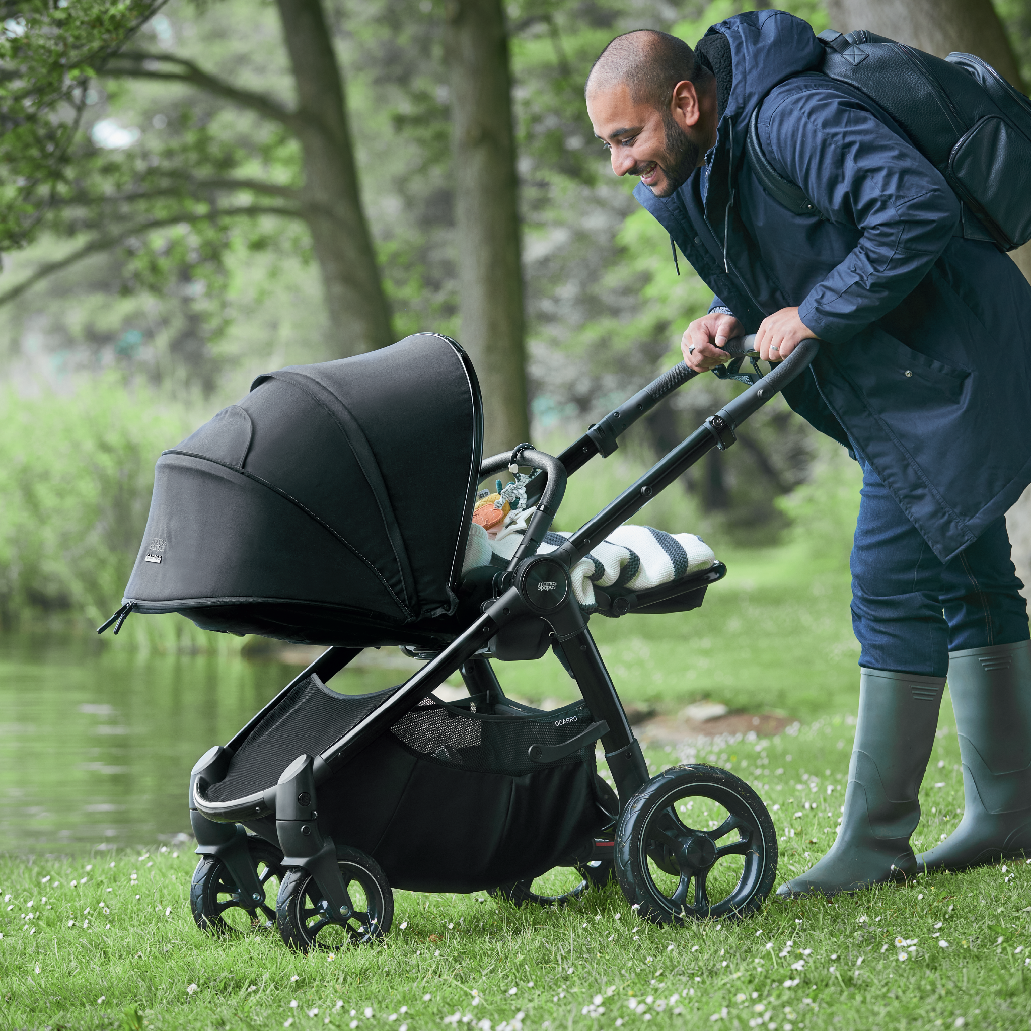 MaMas& Papas Ocarro All-Terrain Pram - Carbon - Tiny Tots Baby Store 