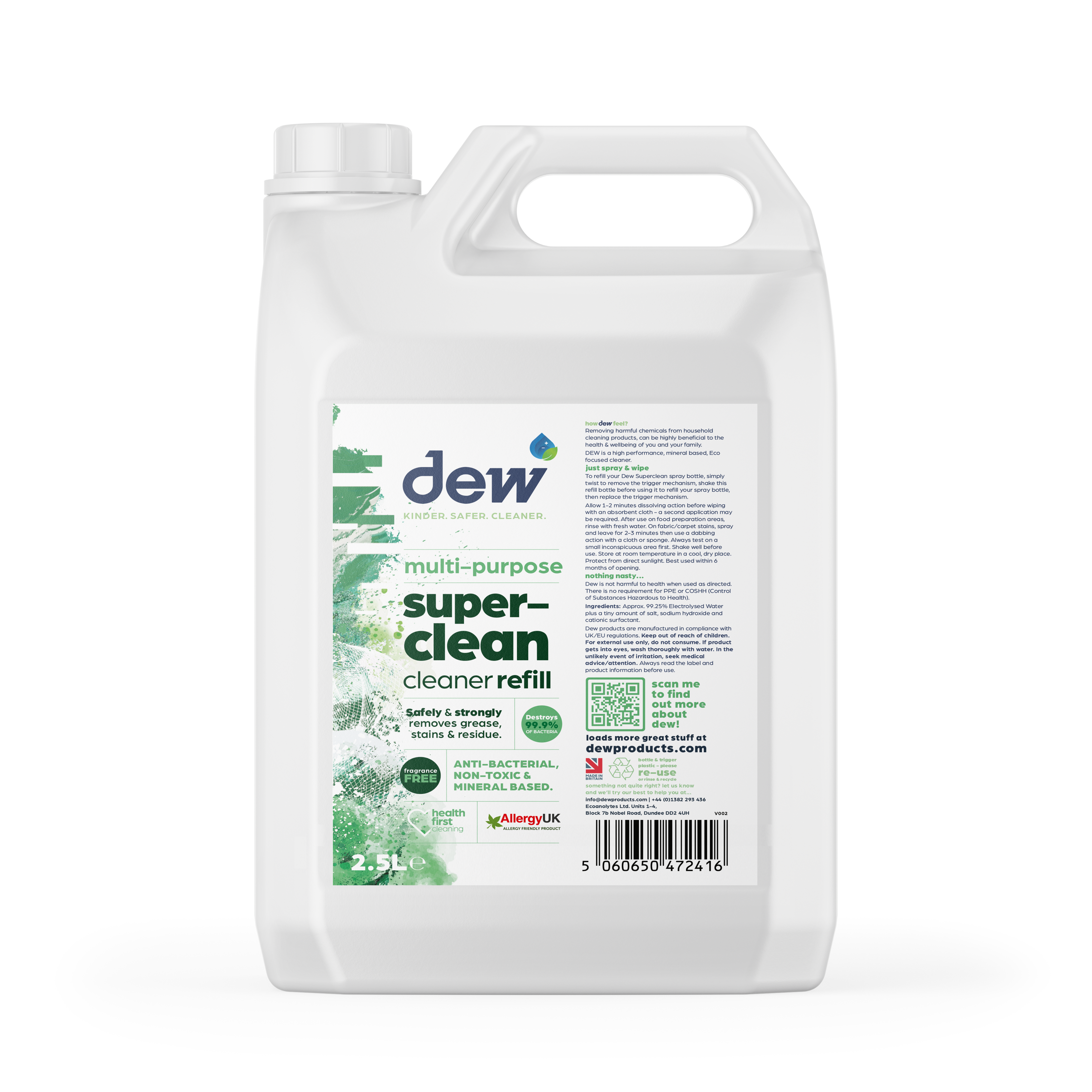 Dew Superclean Fragrance-free Refill 2.5L - Tiny Tots Baby Store 