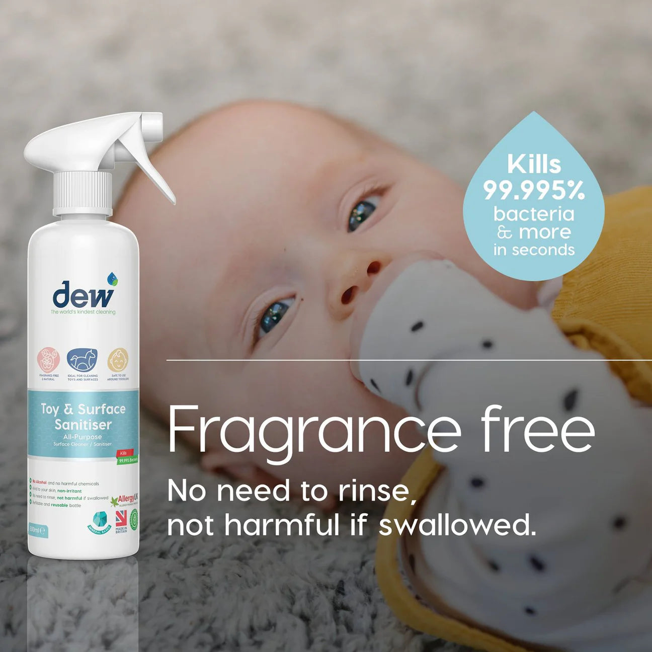 Dew Toy & Surface Sanitiser 500ml - Tiny Tots Baby Store 