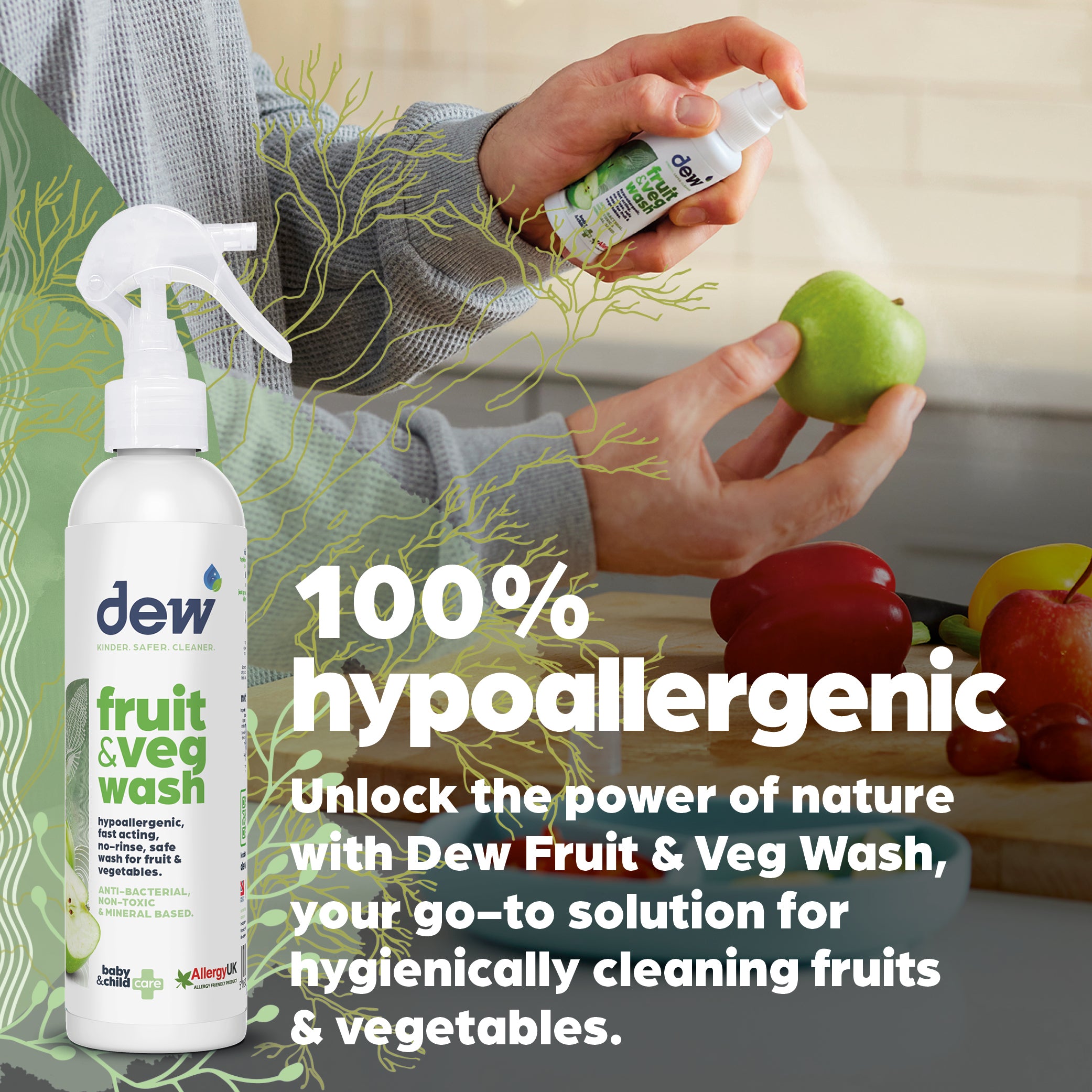 Dew Fruit & Veg Wash 250ml - Tiny Tots Baby Store 