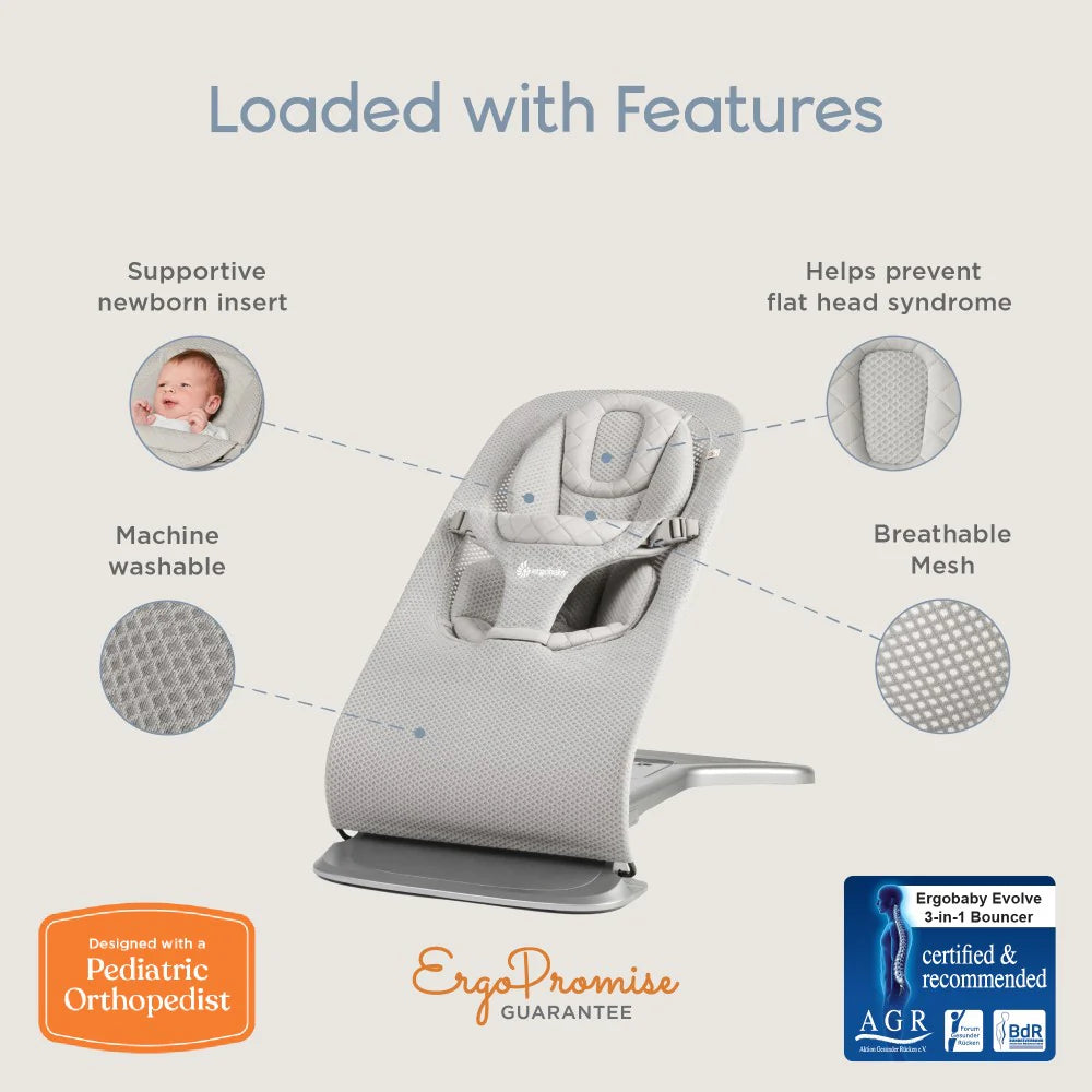 Ergobaby Evolve 3 in 1 Bouncer Mesh - Tiny Tots Baby Store 