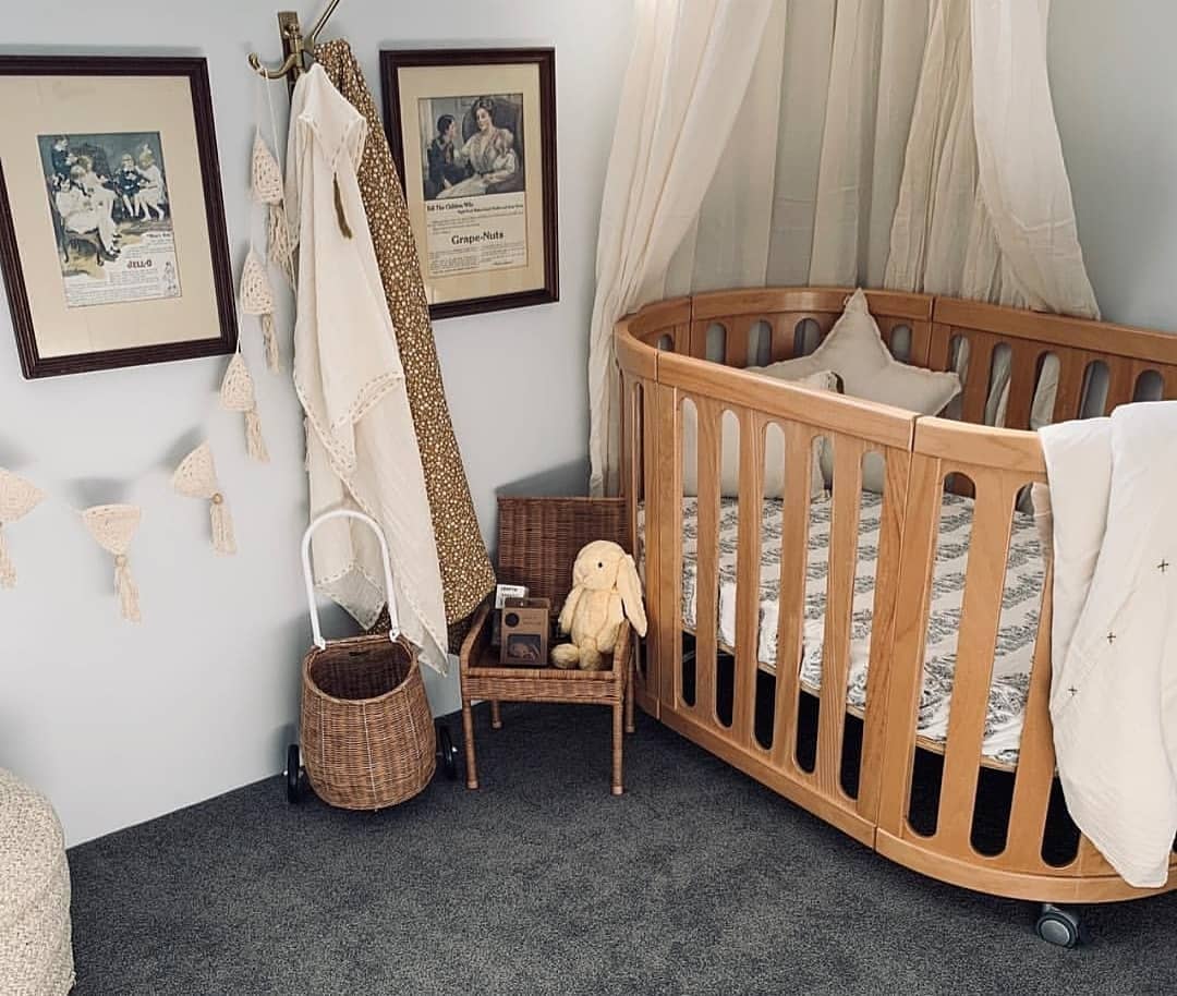 Cocoon Nest Cot with mattress -4 in 1  NATURAL