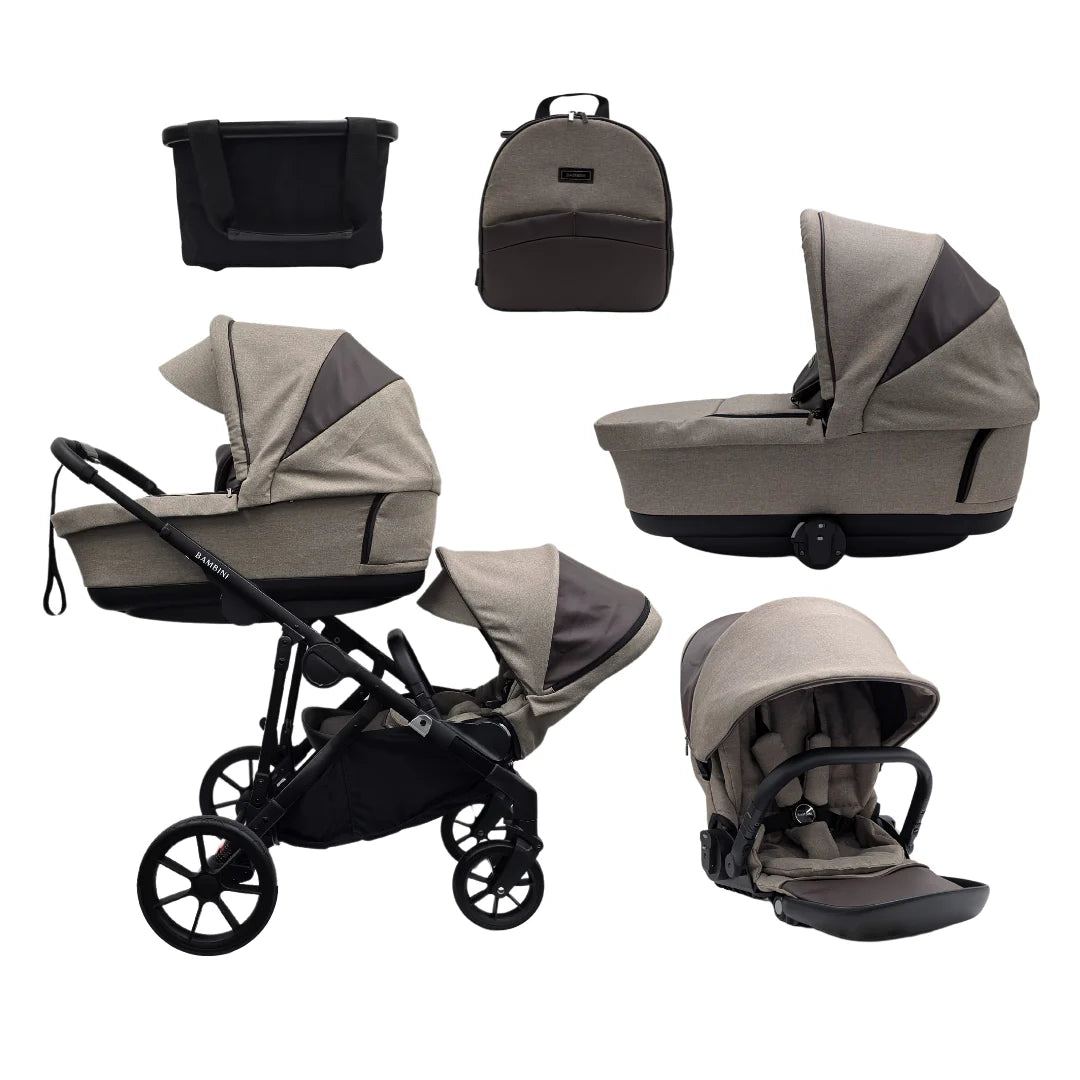 Bambini LISBON Single-to-Double Pram -Future-Proof Bundle - Tiny Tots Baby Store 