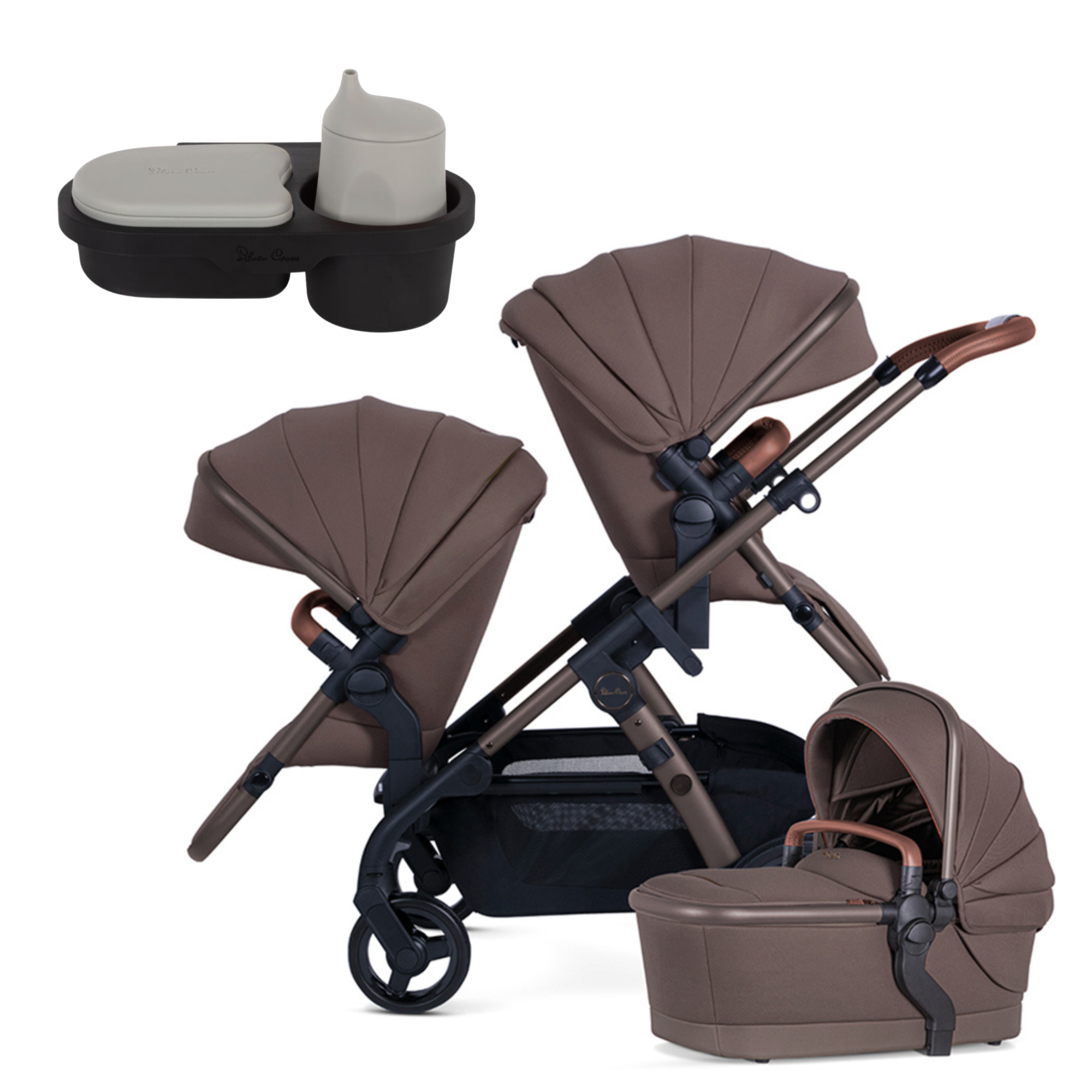 Silver Cross Wave 3 Caramel (incl tandem seat) FREE Snack Tray Offer Ends 01 March - Tiny Tots Baby Store 