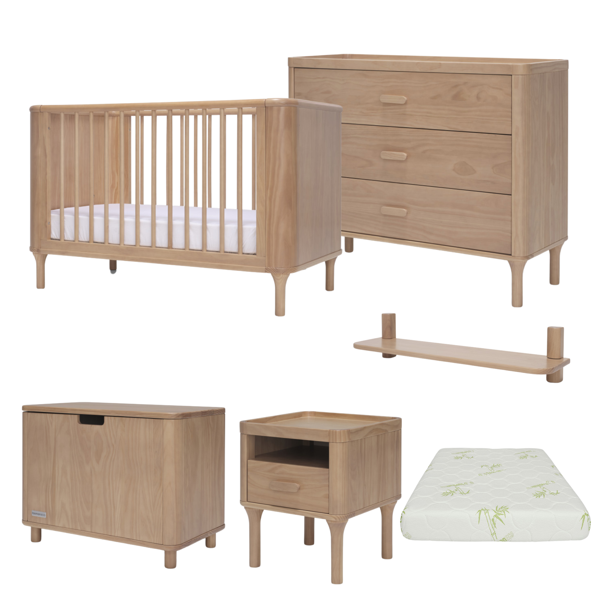 Tasman Eco Willow Complete Nursery 5 PC Package ( Feb Special)