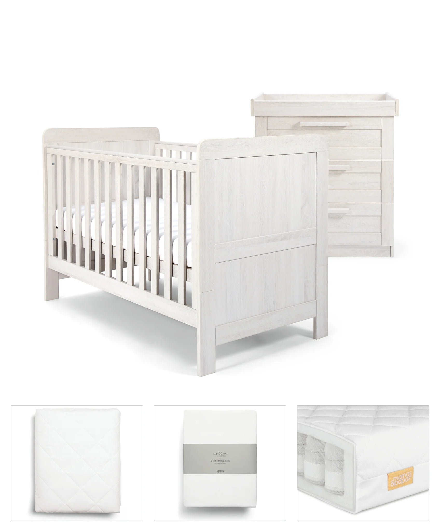 Mamas&Papas Atlas 5 Piece Set  White (ETA Late Nov) - Tiny Tots Baby Store 