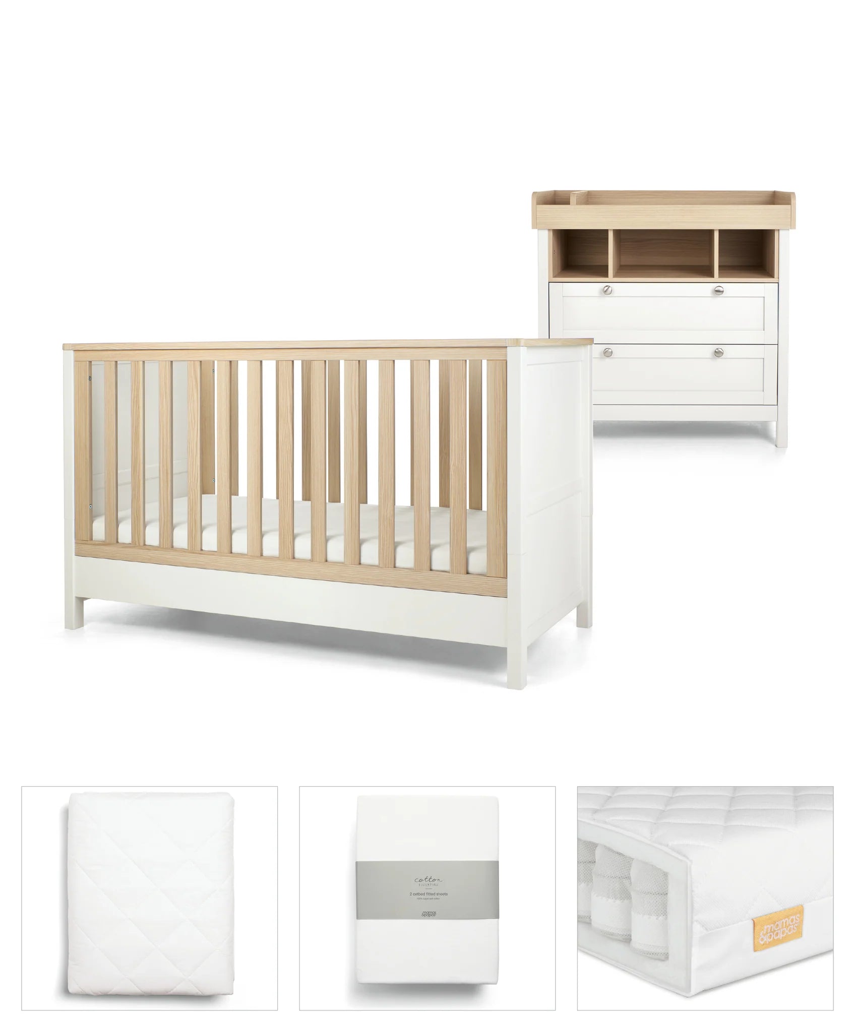 Mamas&Papas Harwell WHITE 5 Piece Set (ETA end of Nov) - Tiny Tots Baby Store 