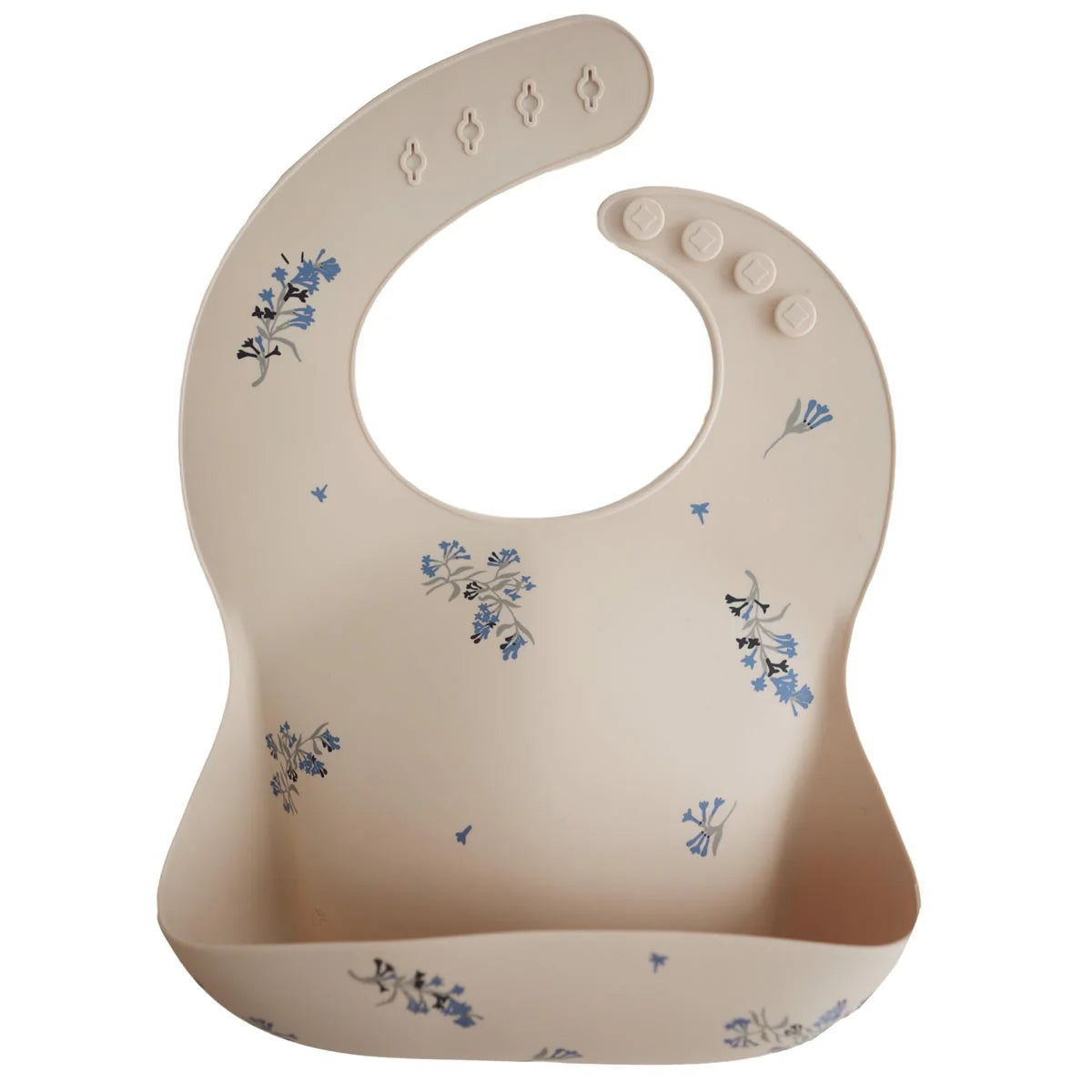 Mushie Silicone Bib Lilac Flowers - Tiny Tots Baby Store 