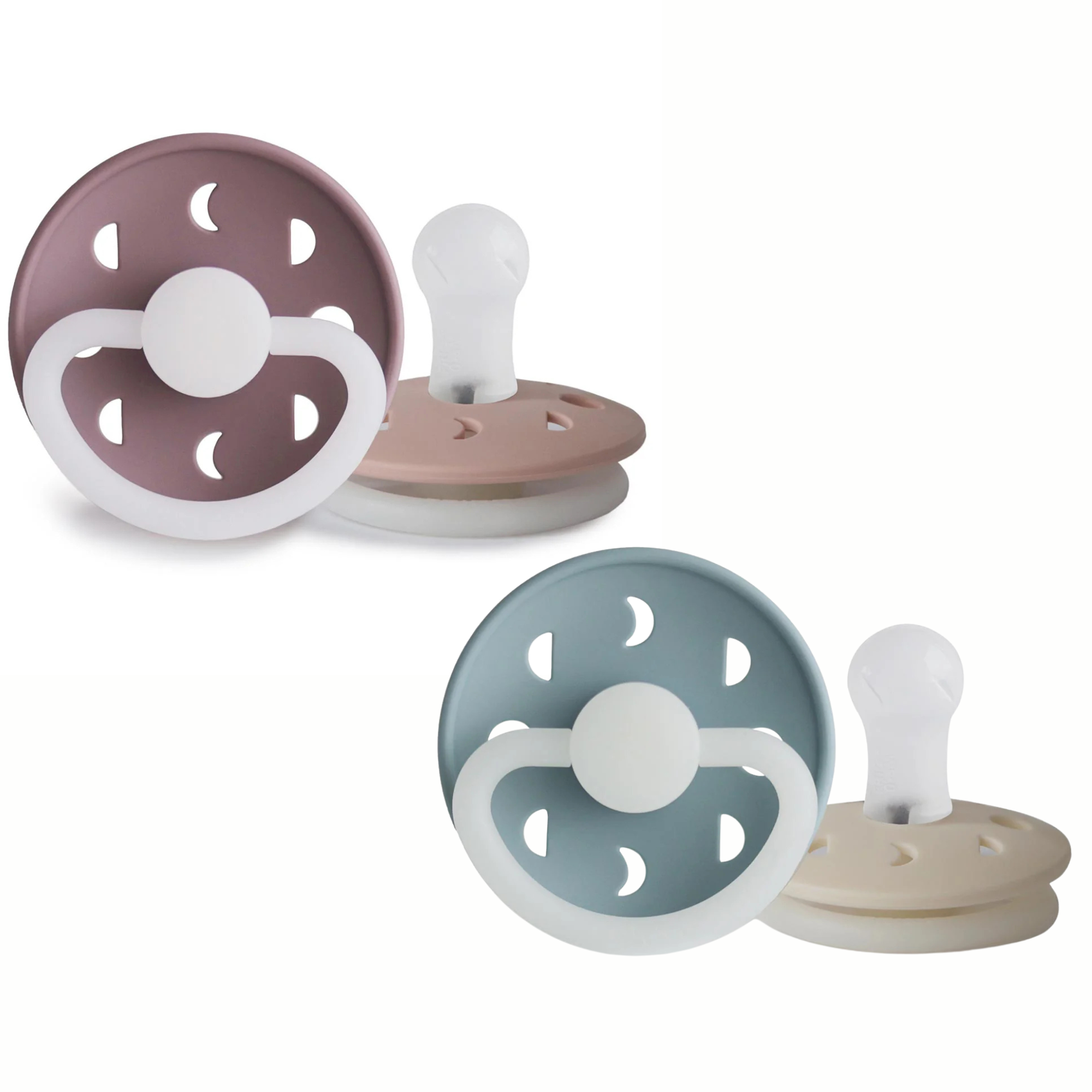 Frigg Moon NIGHT Pacifier 2 Pack SILICONE - Tiny Tots Baby Store 