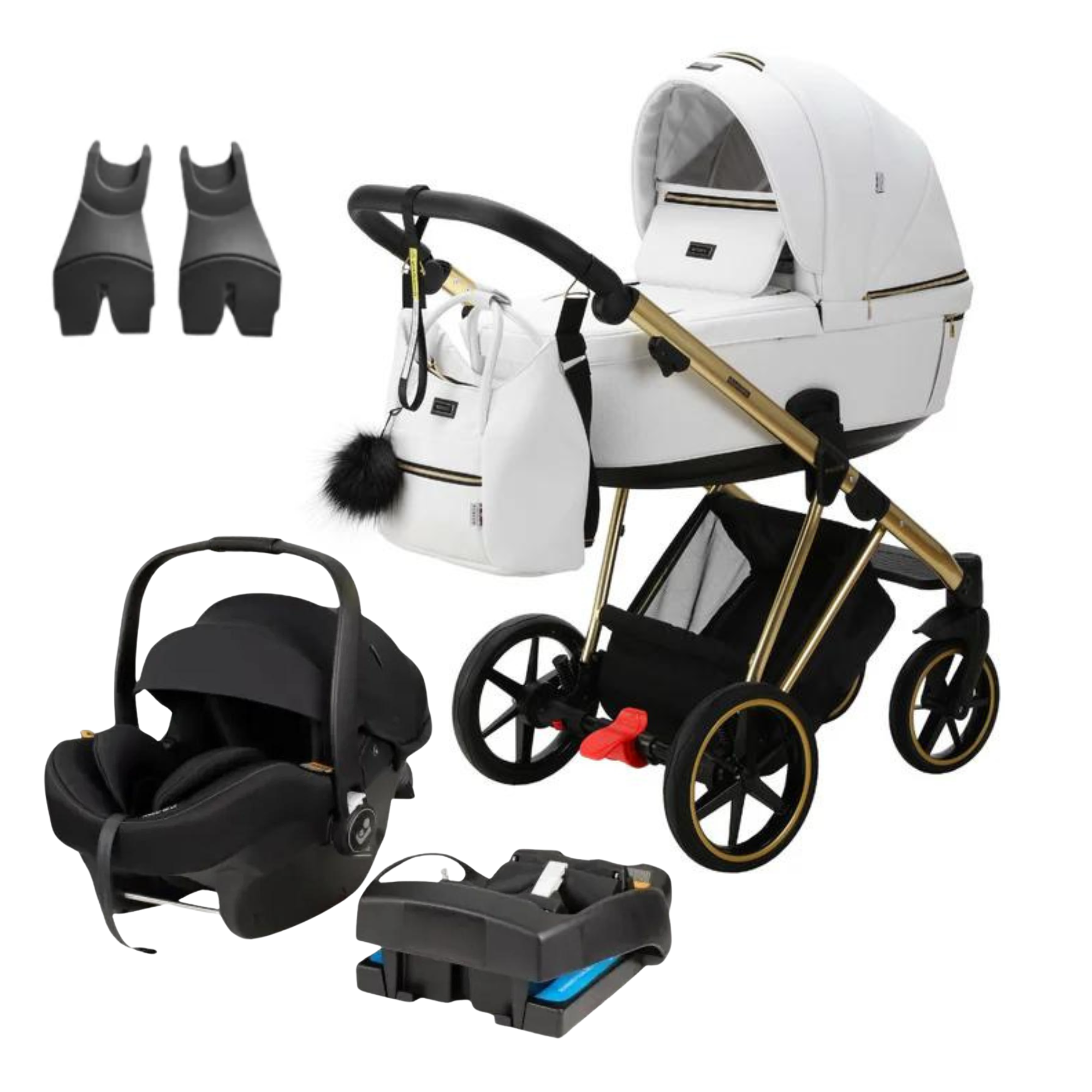 Bambini Geneva Modern Pram & Maxi Cosi Mico 12LX Capsule With Base - Tiny Tots Baby Store 