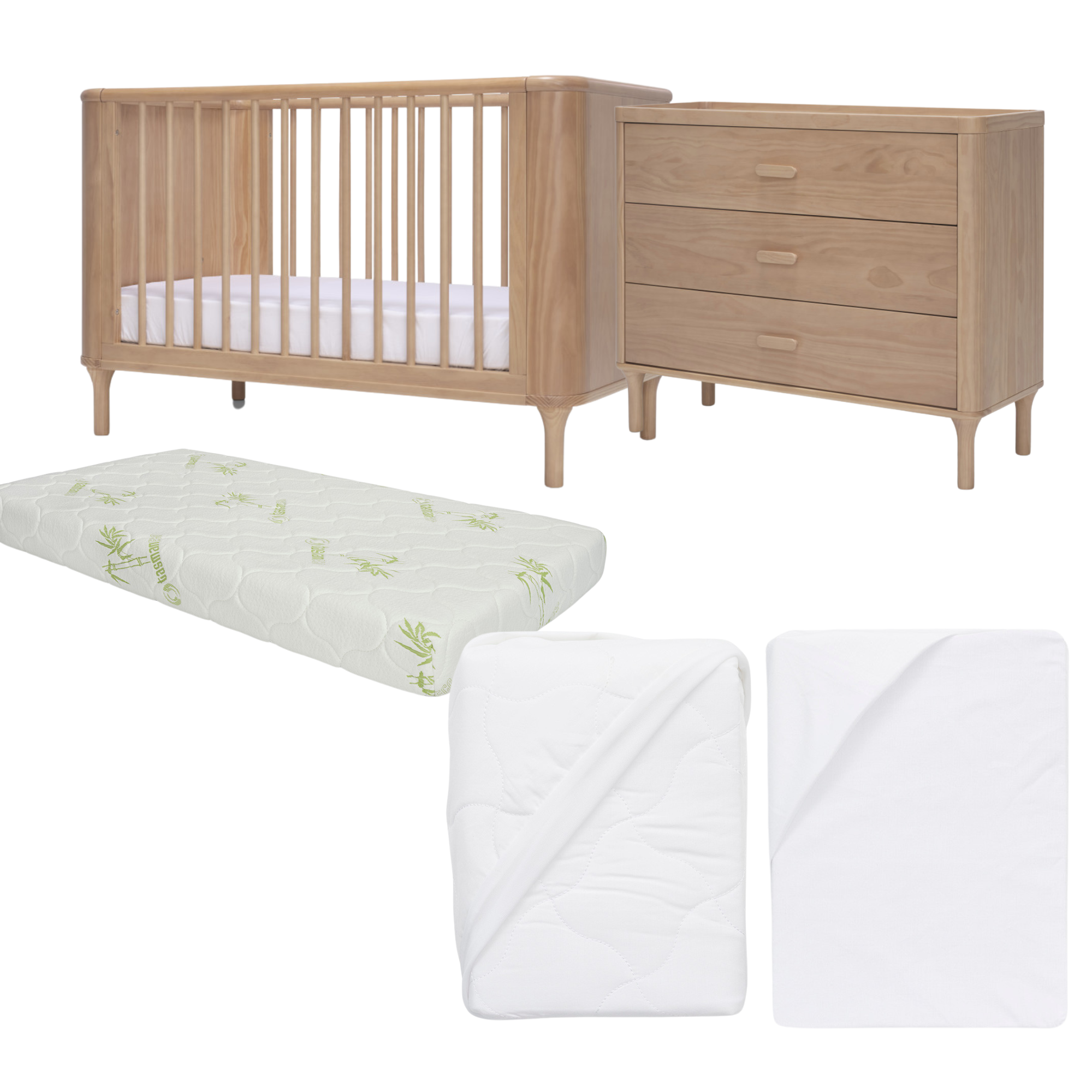 Tasman Eco Willow 3 Pc Package (Willow Cot + Mattress + Dresser) - Tiny Tots Baby Store 