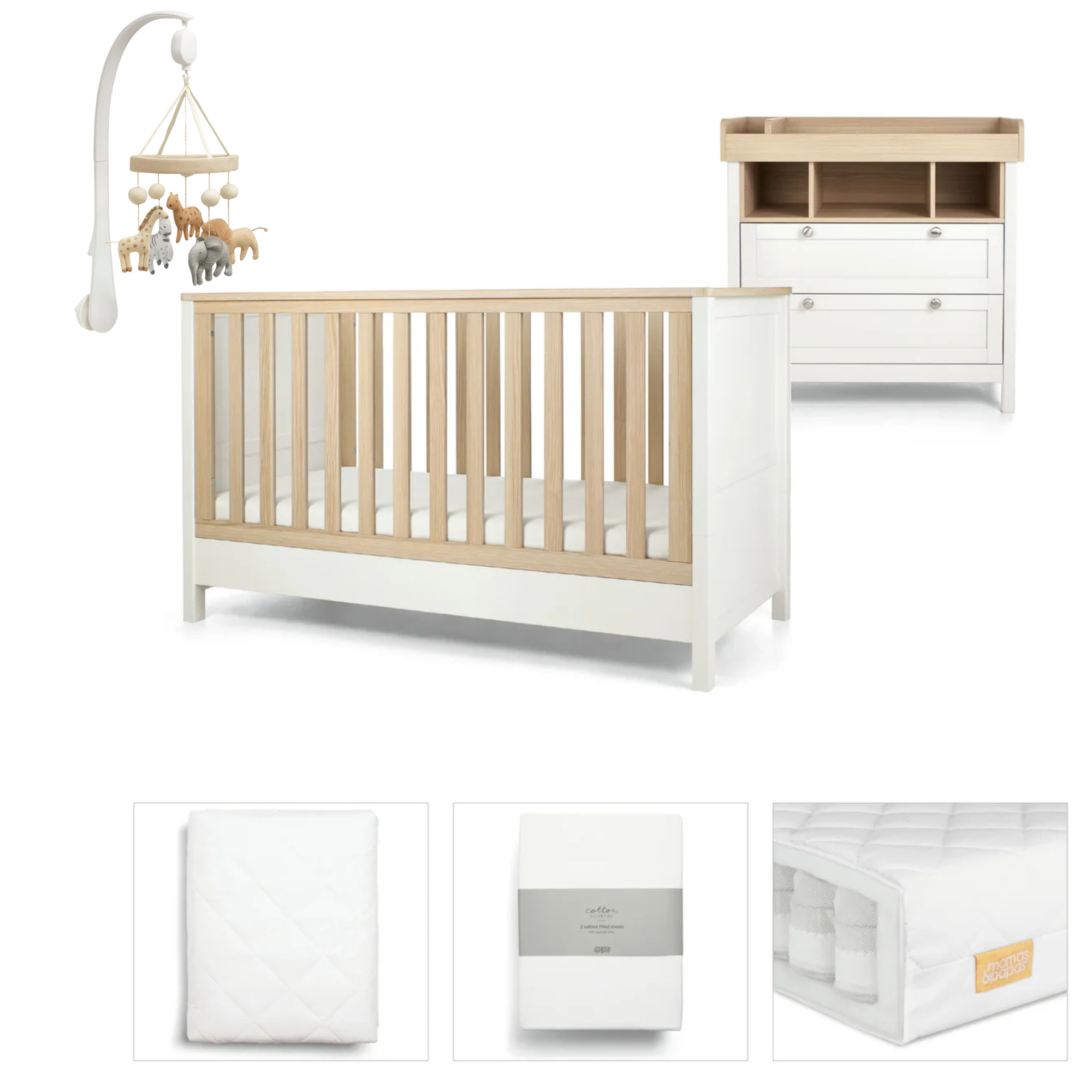 Mamas&Papas Harwell WHITE 5 Piece Set + FREE Mobile worth $129 - 1 In stock