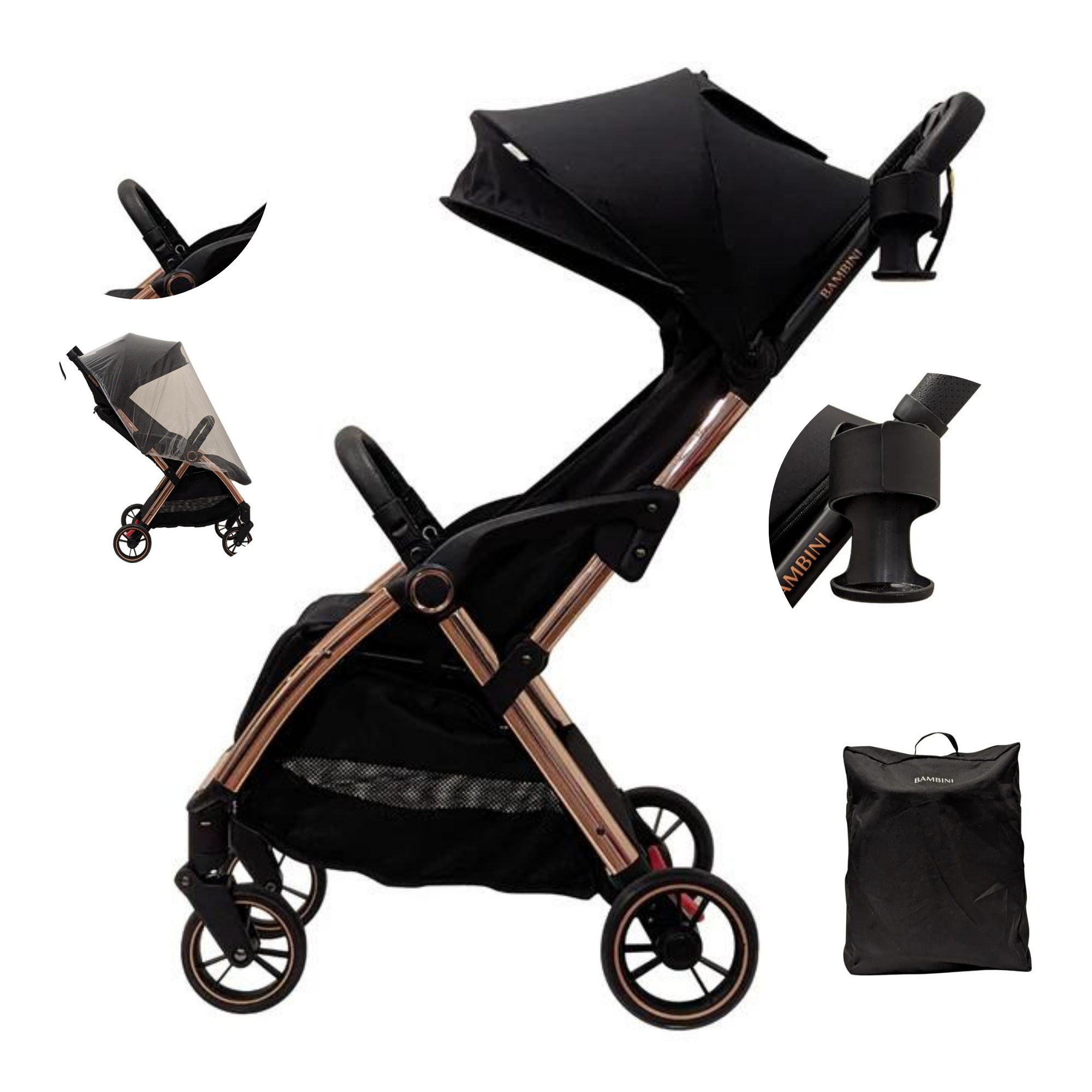 Bambini Prams Paris Travel Stroller  Maxi Cosi Capsule with base Package - Tiny Tots Baby Store 