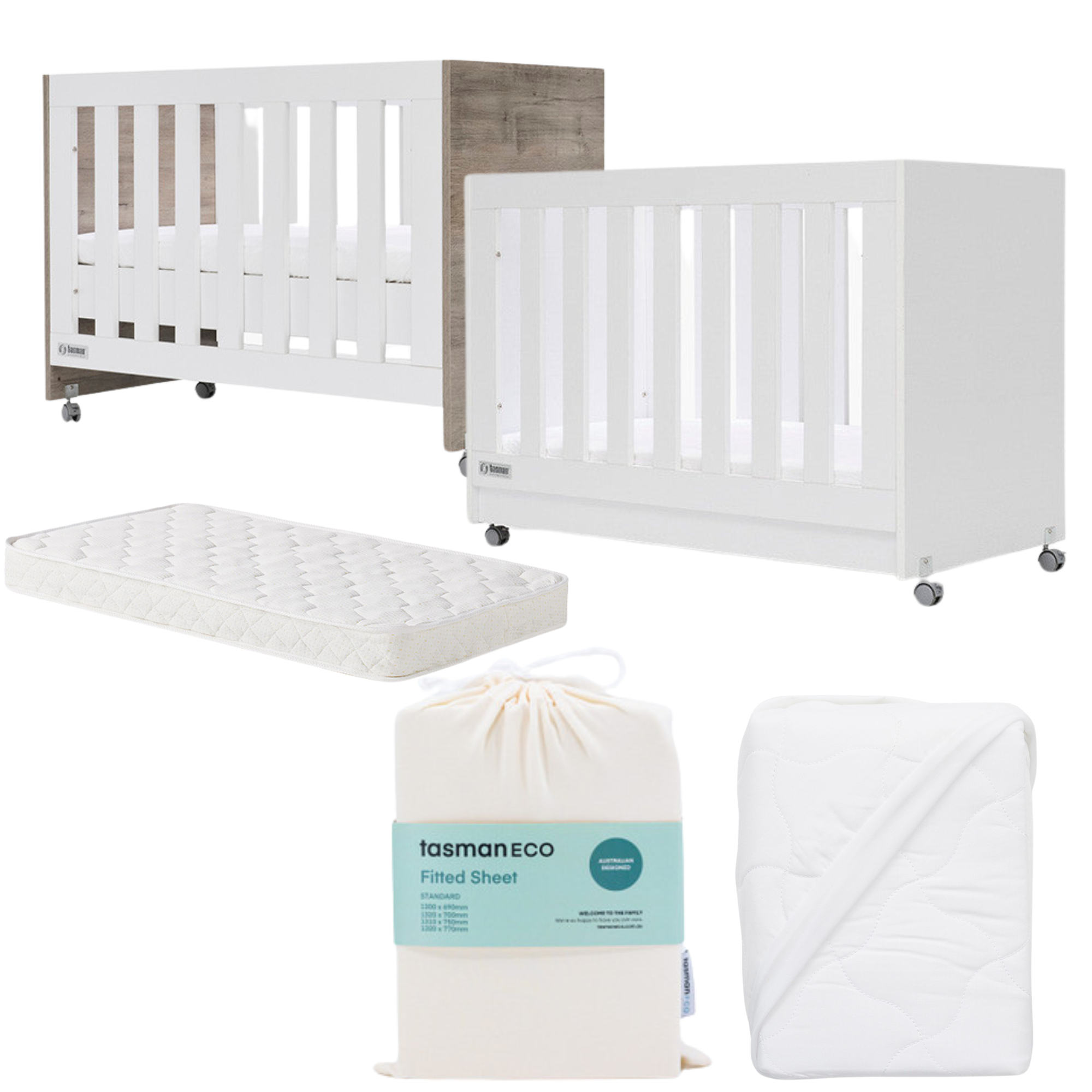 Tasman Eco Eden Compact Cot Pocket SPRING Mattress Complete Package - Tiny Tots Baby Store 