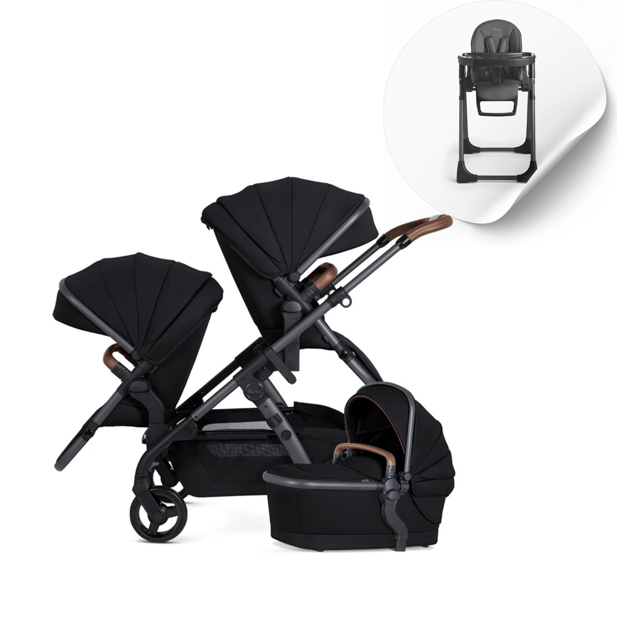 Silver Cross Wave 3 Liquorice(incl tandem seat) FREE SilverCross High Chair worth $399