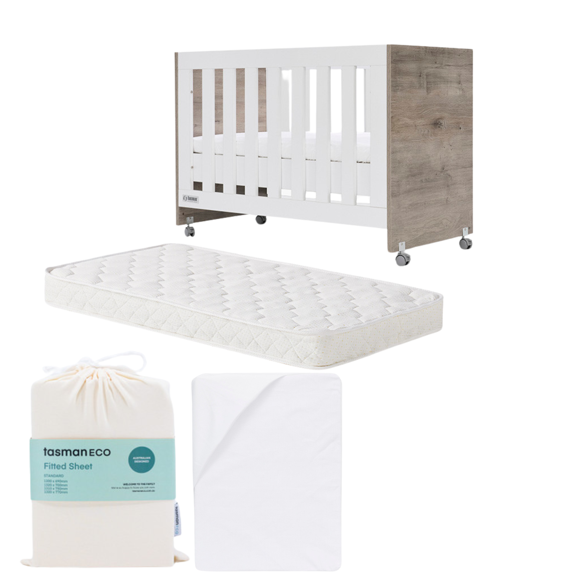 Tasman Eco Eden Compact Cot Pocket SPRING Mattress Complete Package - Tiny Tots Baby Store 