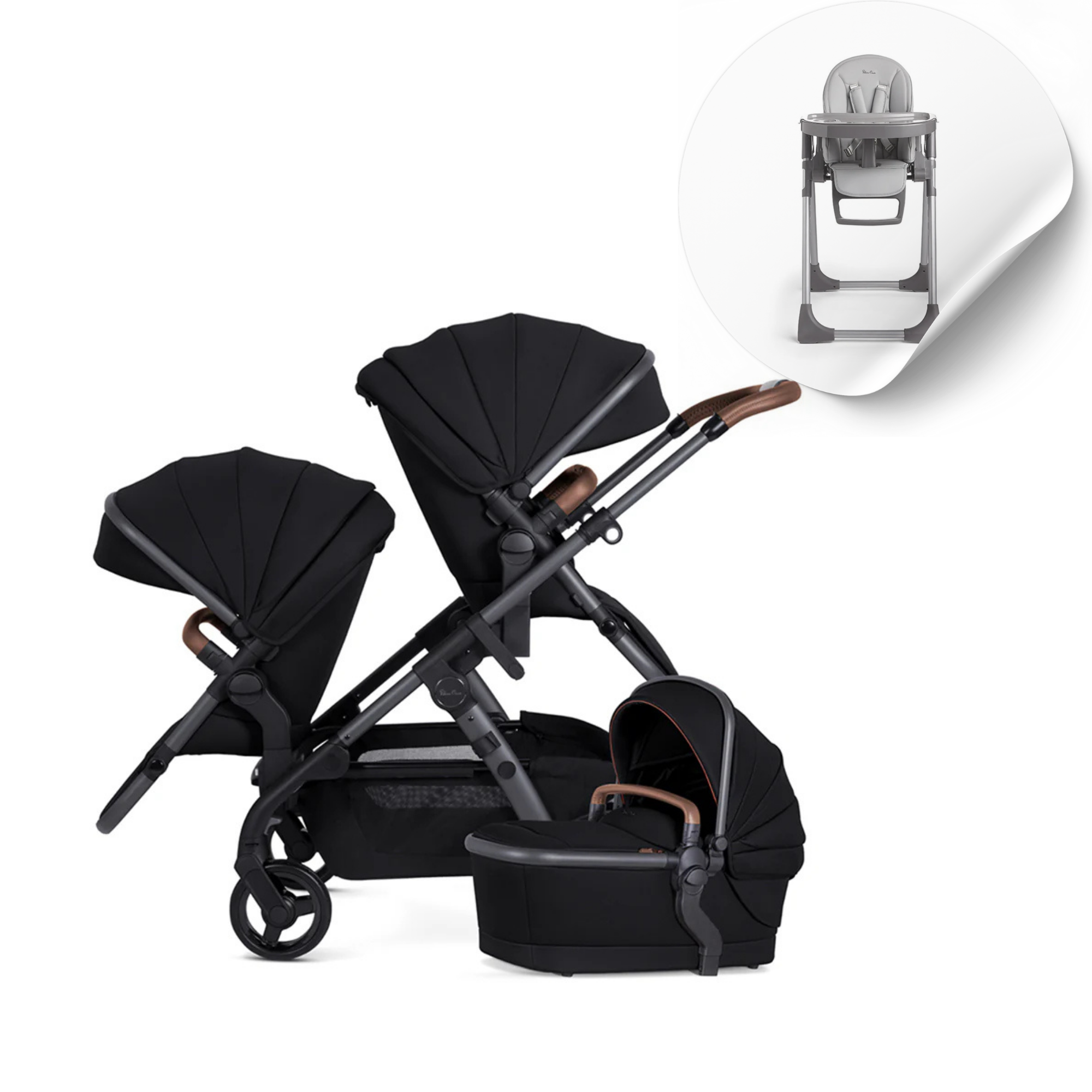 Silver Cross Wave 3 Liquorice(incl tandem seat) FREE SilverCross High Chair worth $399