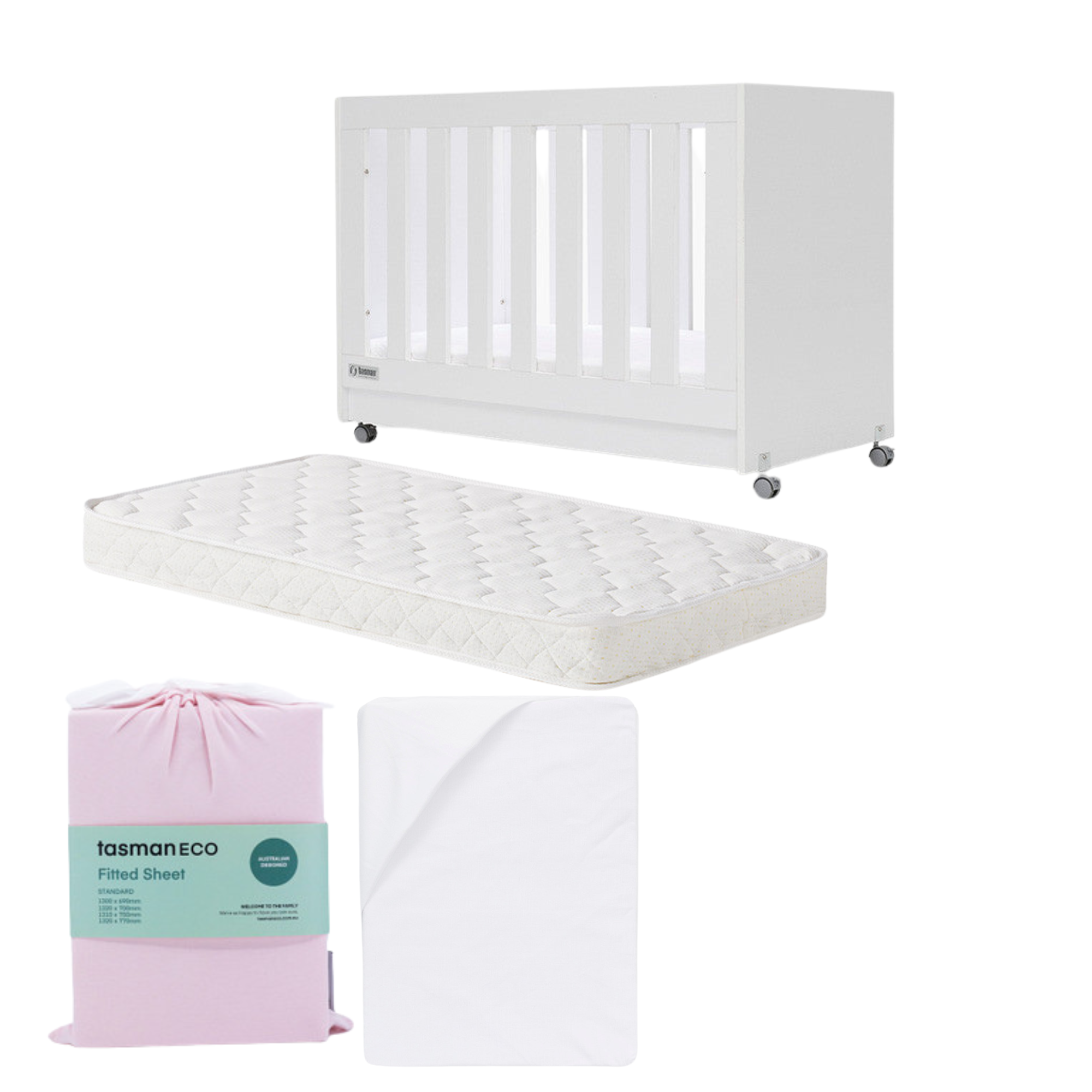 Tasman Eco Eden Compact Cot Pocket SPRING Mattress Complete Package - Tiny Tots Baby Store 