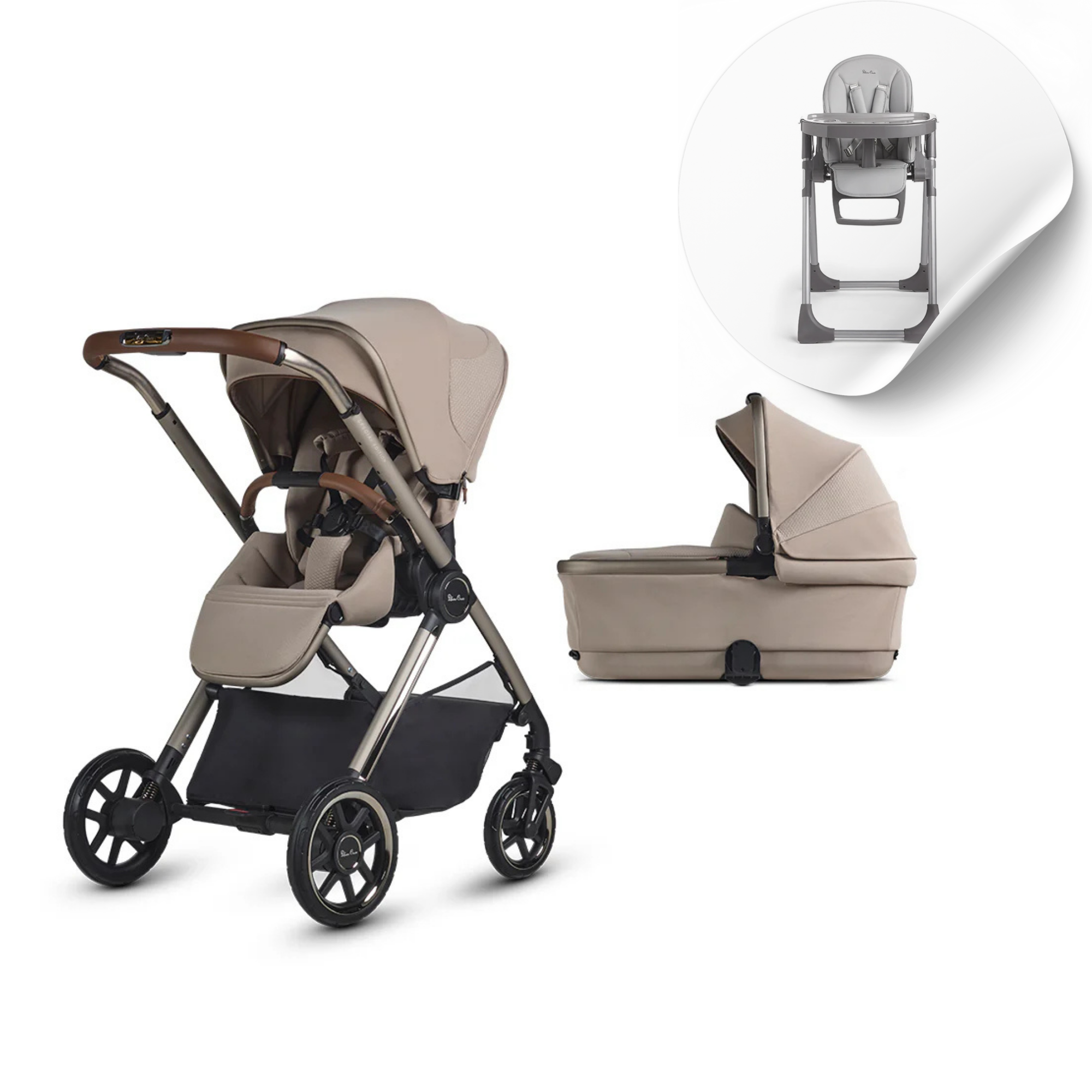 Silver Cross Reef 2 with Carrycot Special Edition – Frappe FREE SilverCross High Chair worth $399