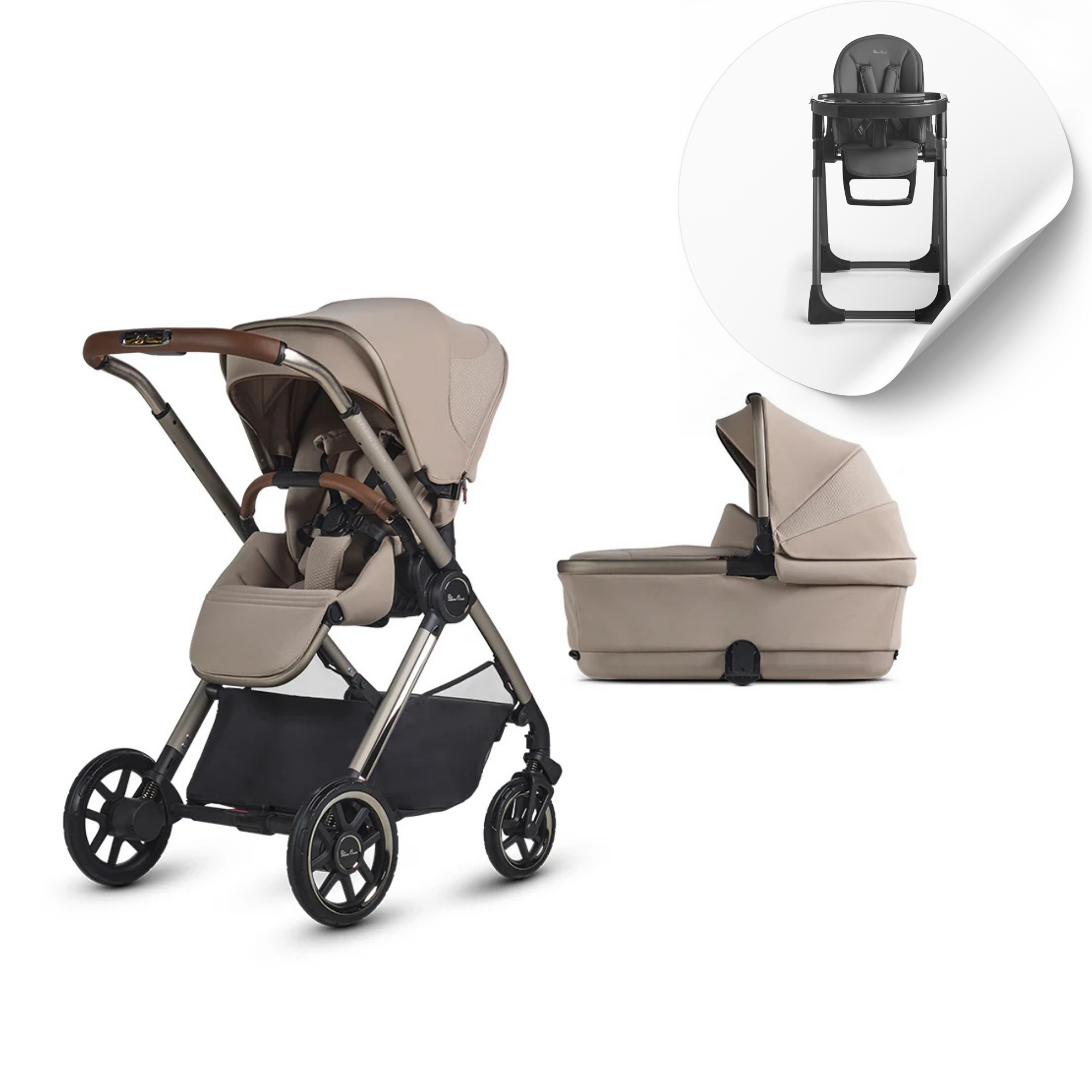 Silver Cross Reef 2 with Carrycot Special Edition – Frappe FREE SilverCross High Chair worth $399